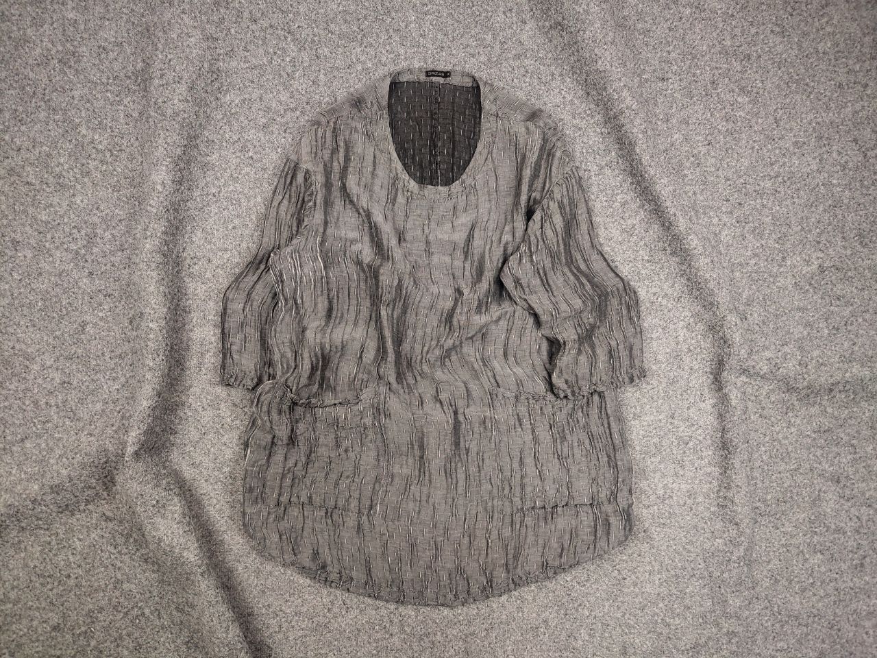 Designer Grizas Design Light Linen Silk Blend Dark Gray Tunic Size S / US 4 / IT 40 - 1 Thumbnail