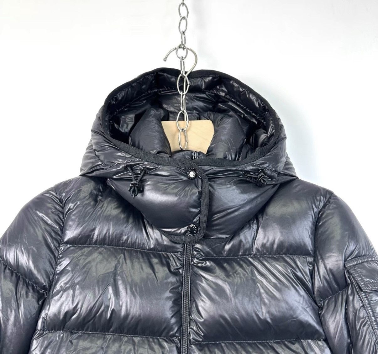 Moncler Moncler Black Shiny Shoulder Pocket Logo Down Jacket K12 Size US XS / EU 42 / 0 - 3 Thumbnail
