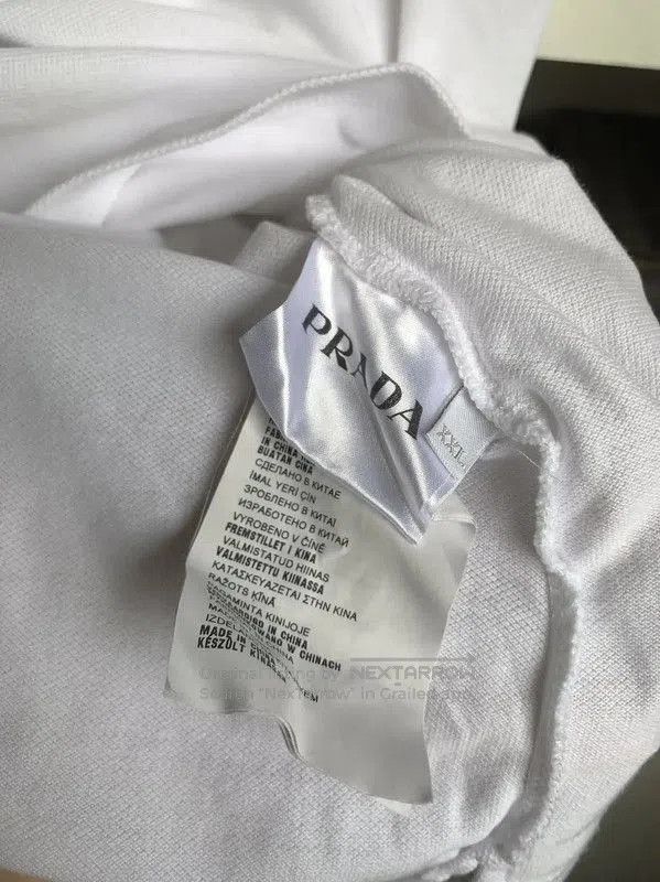 Prada Prada Men's White Cotton Short Sleeve Polo. Size US XXL / EU 58 / 5 - 4 Thumbnail