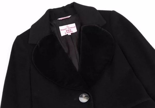 Vivienne Westwood Vivienne Westwood Black velvet love collar wool coat Size S / US 4 / IT 40 - 2 Thumbnail