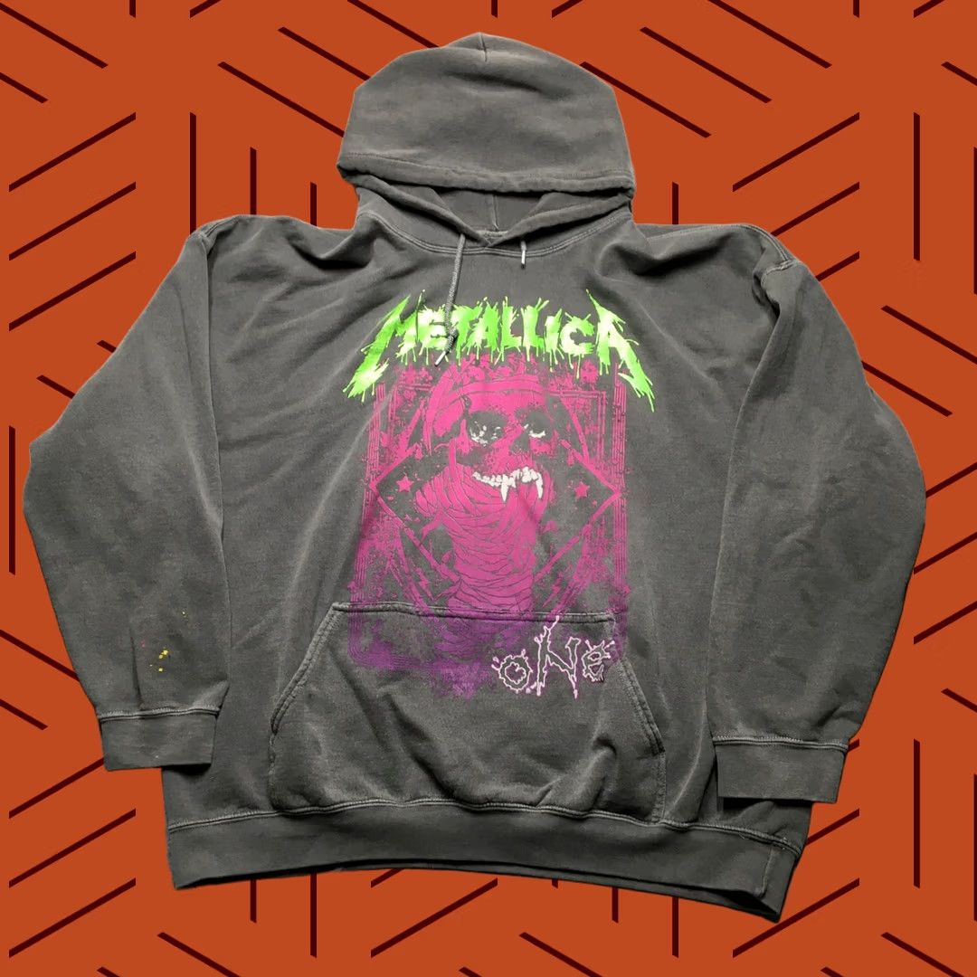 Vintage Metallica Hoodie Mens Oversized Gray Pullover Repro Shirt Pocket Logo 90s Classic Vintage? Size US M / EU 48-50 / 2 - 1 Thumbnail