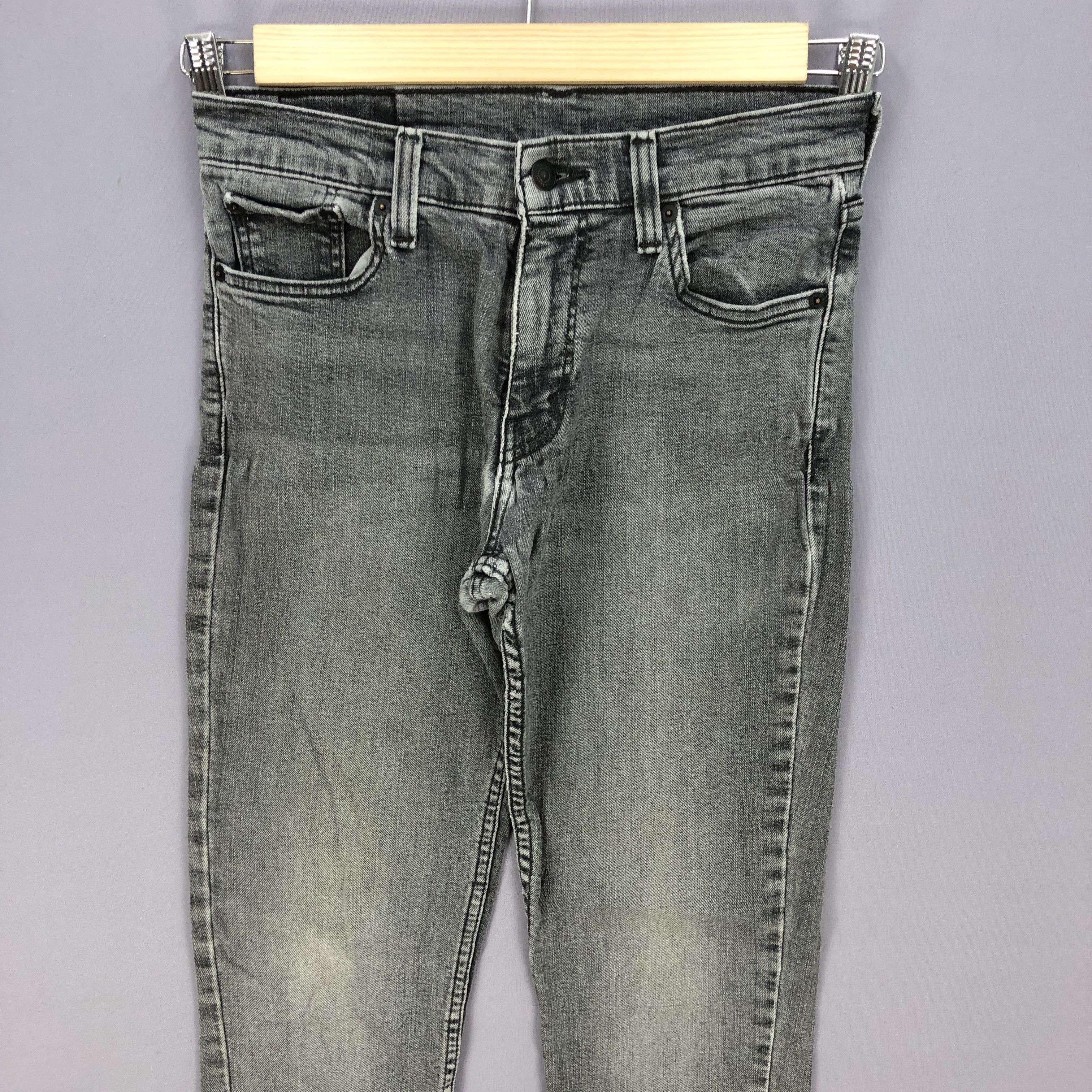 Levi's Vintage Levis Skinny Slim Waterless Jeans Faded Black Denim Size 28" / US 6 / IT 42 - 3 Thumbnail