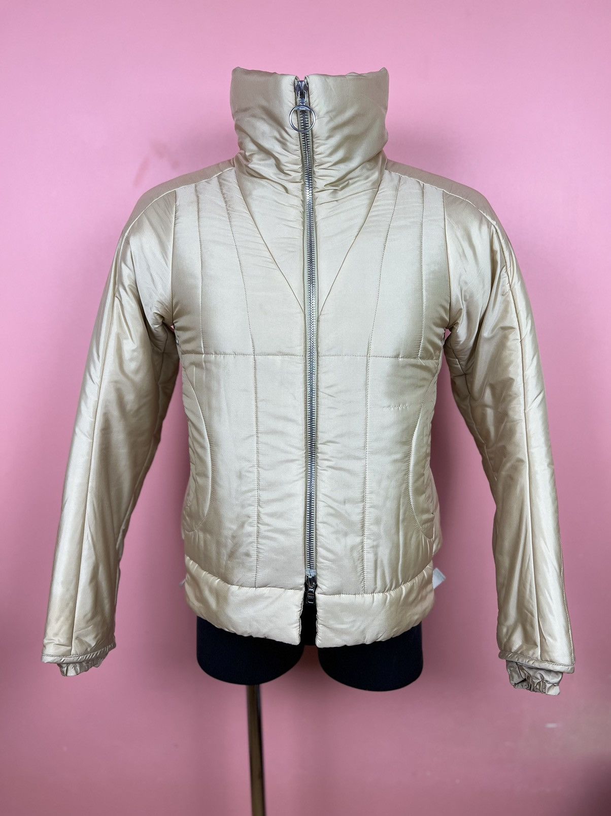 image of Prada Winter Jacket Luxury Vintage Streetwear in Gold, Women's (Size Medium)