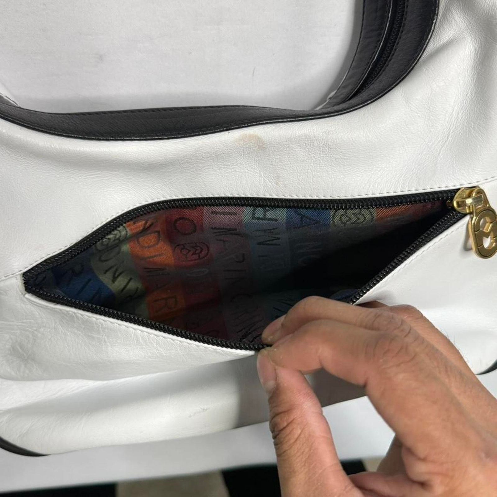 Other Marino Orlandi White Vintage Genuine Leather Designer Bag Size ONE SIZE - 6 Thumbnail