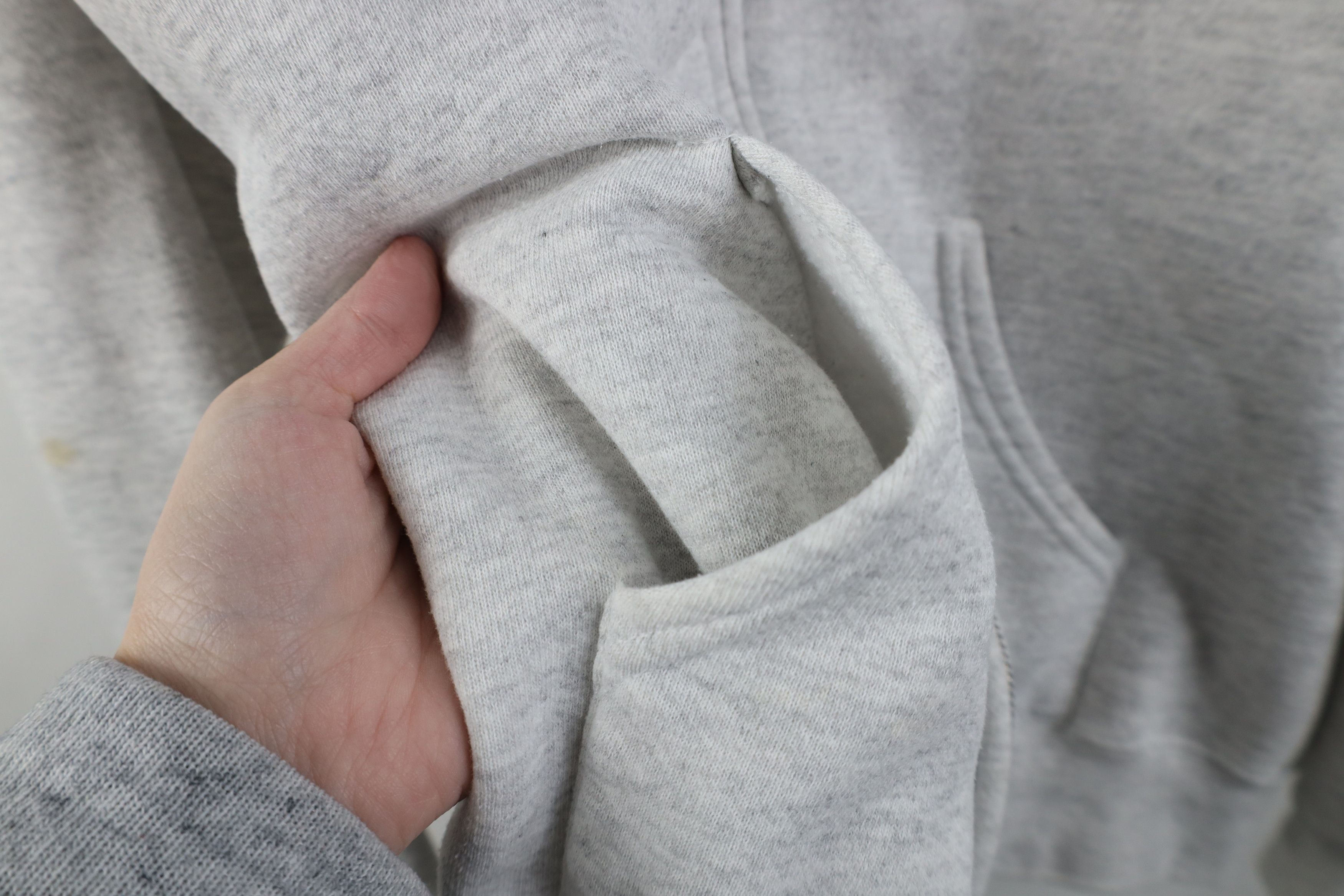 Vintage Vintage 80s 90s Bike Blank Heavy Full Zip Hoodie Gray USA Size US L / EU 52-54 / 3 - 6 Thumbnail