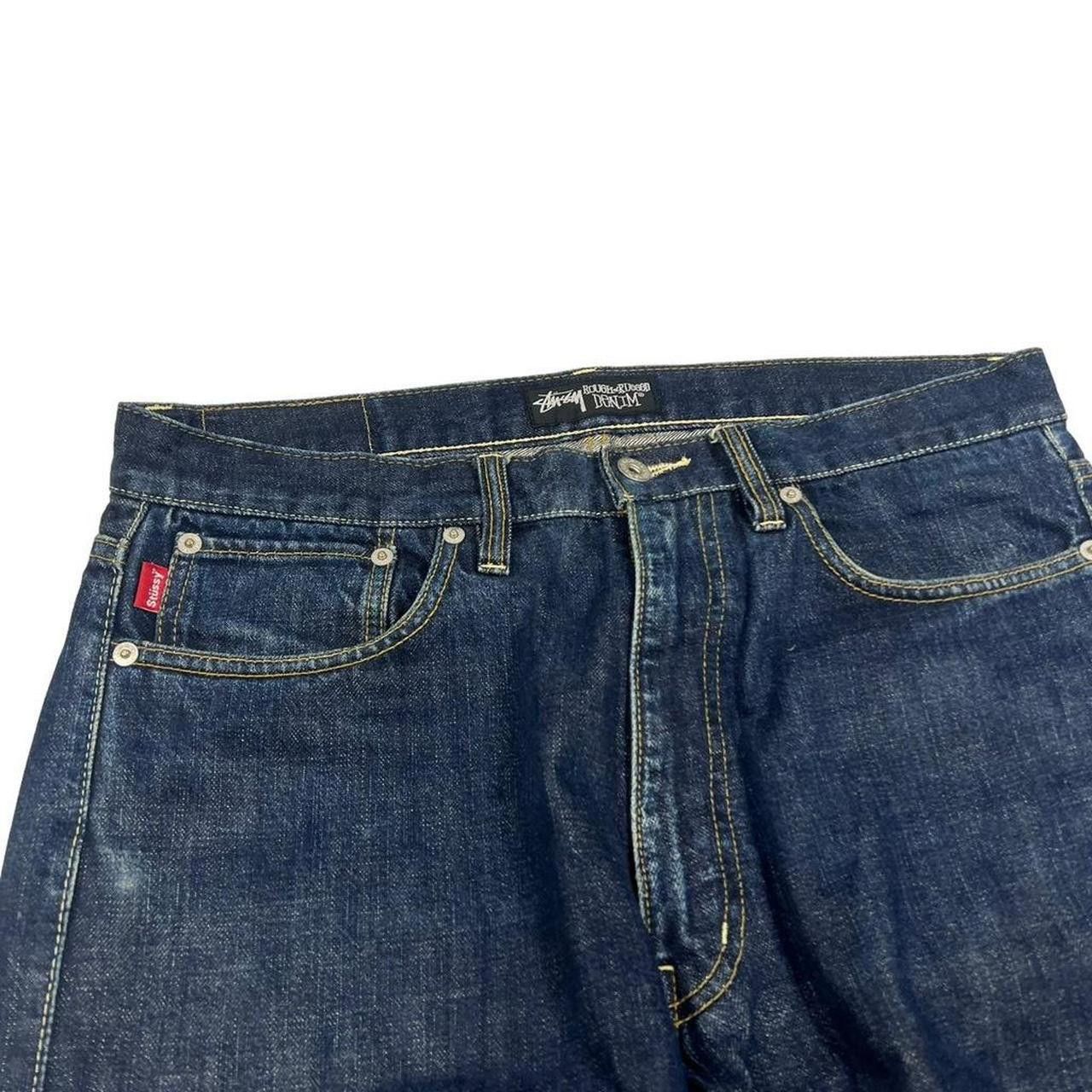 Stussy Vintage 2000s Stussy Yellow Spellout Jeans - Waist: 34” Size US 34 / EU 50 - 5 Thumbnail