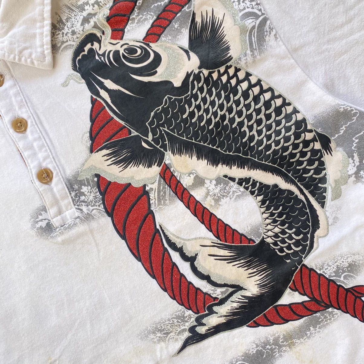 Japanese Brand Fish koi japanese tradition polo tee Size US XXL / EU 58 / 5 - 3 Thumbnail
