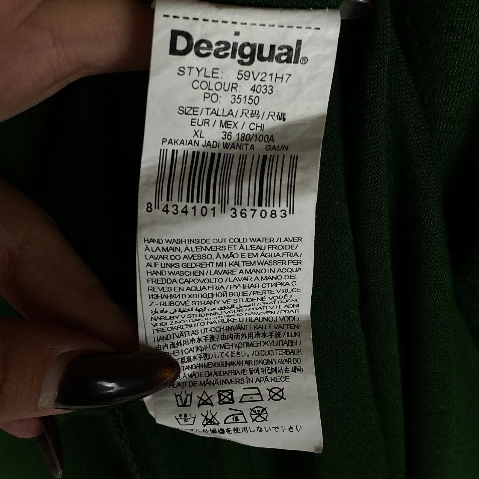 Desigual Desigual Dress Women's Size XL Green Long Sleeve ` Size XL / US 12-14 / IT 48-50 - 6 Thumbnail