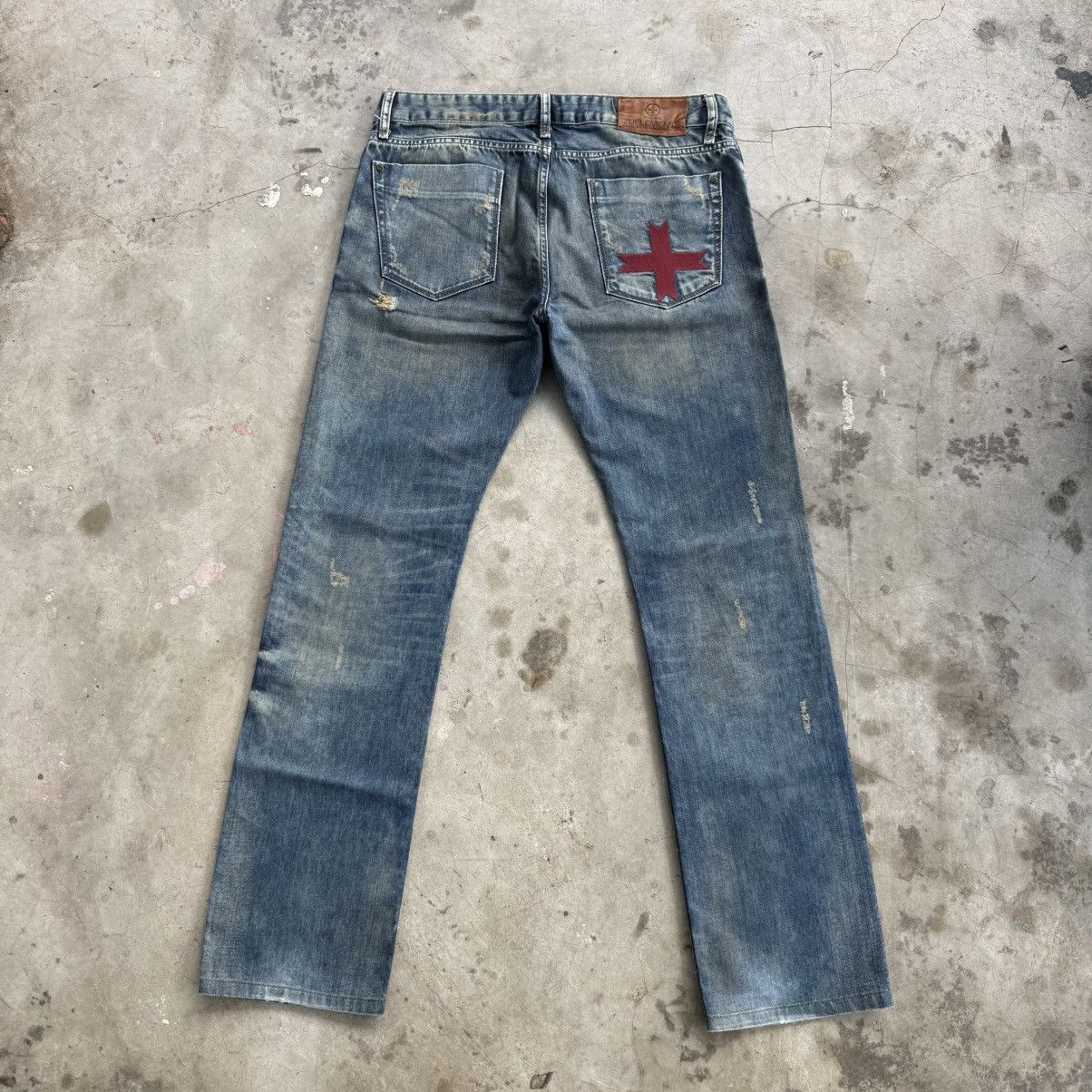 Japanese Brand W34x30.5 Vintage ZuElement Faded Rusty Ripped Denim Jean Size US 34 / EU 50 - 1 Thumbnail
