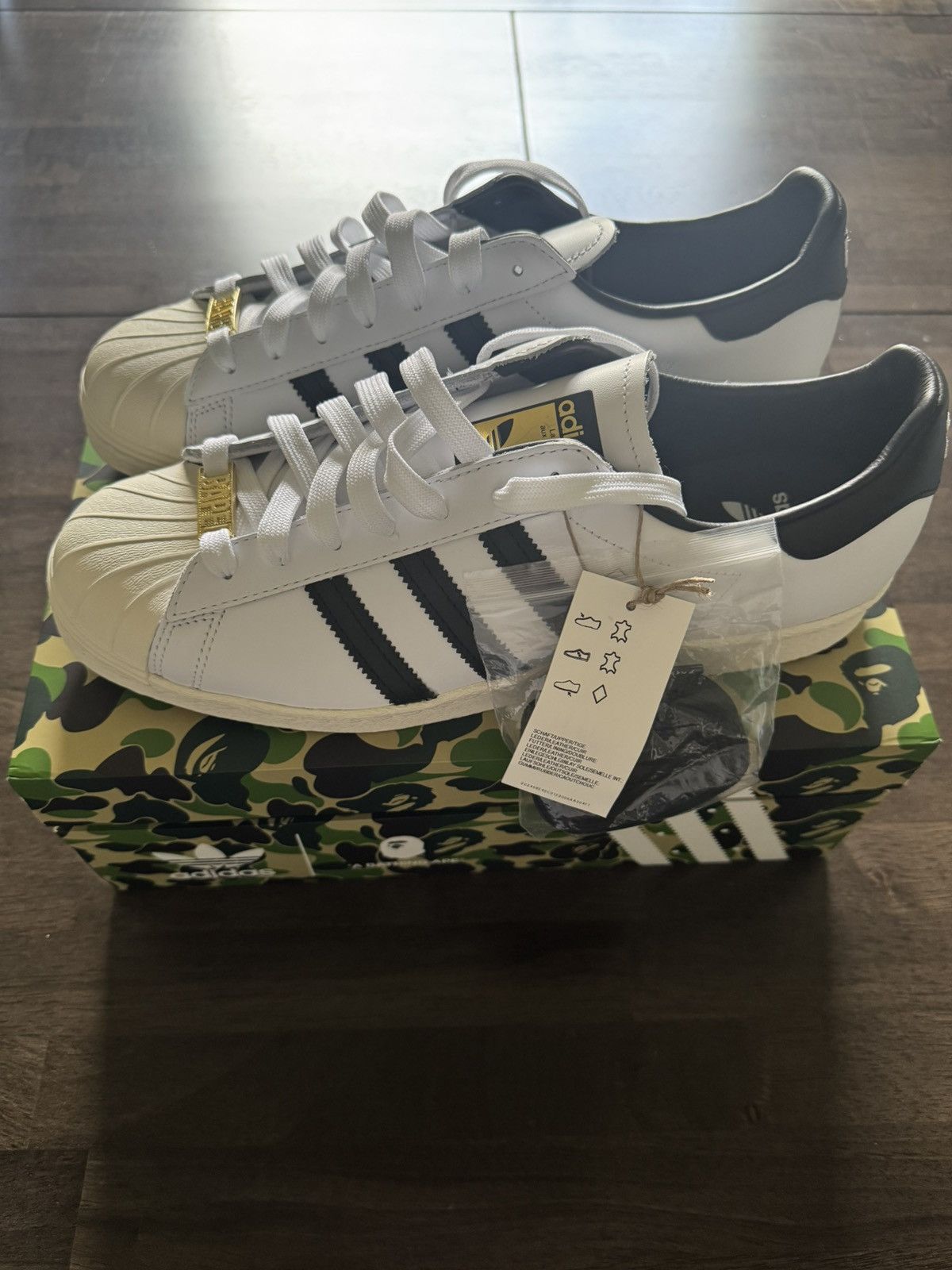 Adidas × Bape Bape x adidas Superstar80s White Black Size US 11 / EU 44 - 3 Thumbnail