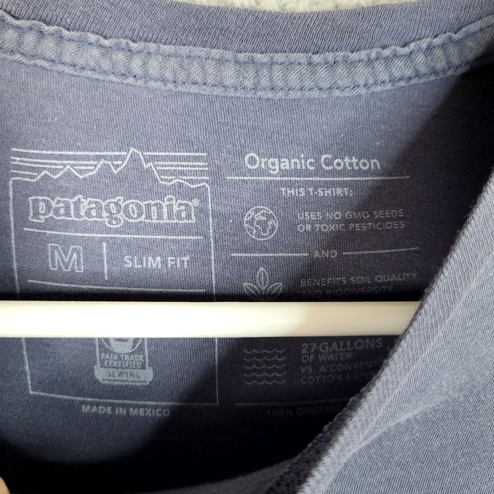 Patagonia Patagonia Men's M Slim fit Short Sleeve T-Shirt Blue Organic Cotton Crew Neck Casual Size US M / EU 48-50 / 2 - 2 Thumbnail