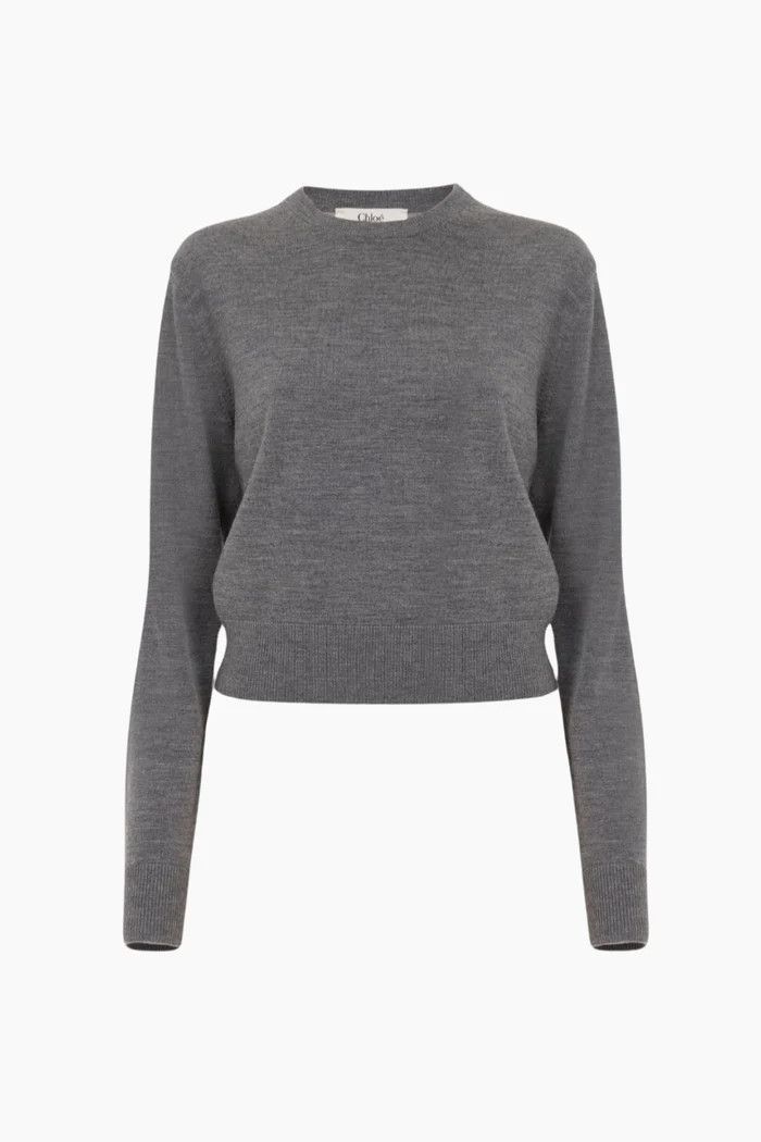 Chloe o1loc1c11125 Knit Jumper in Powder Grey Size S / US 4 / IT 40 - 1 Preview