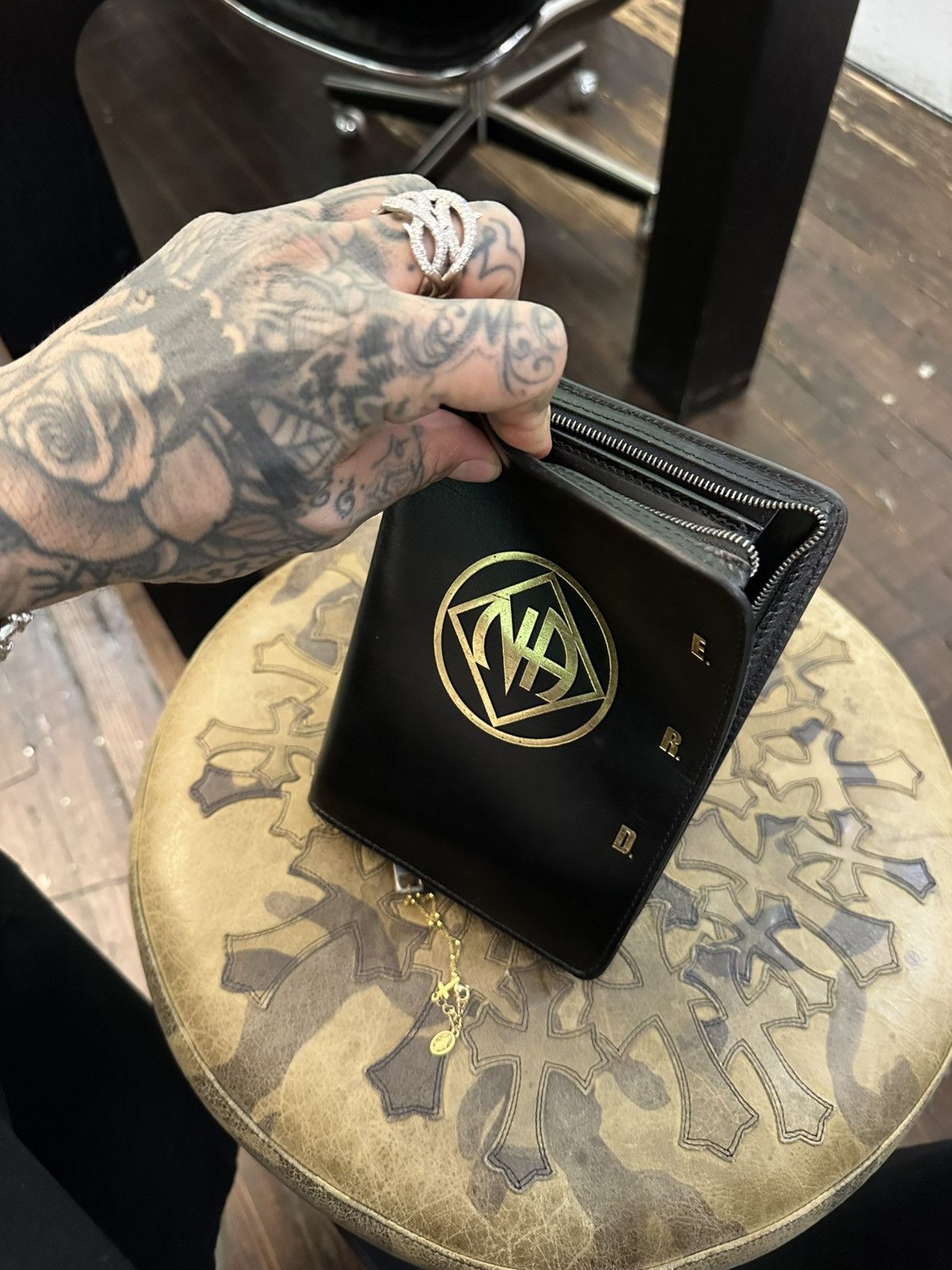 Enfants Riches Deprimes ERD black leather NA narcotics bag keep all wallet Size ONE SIZE - 1 Thumbnail