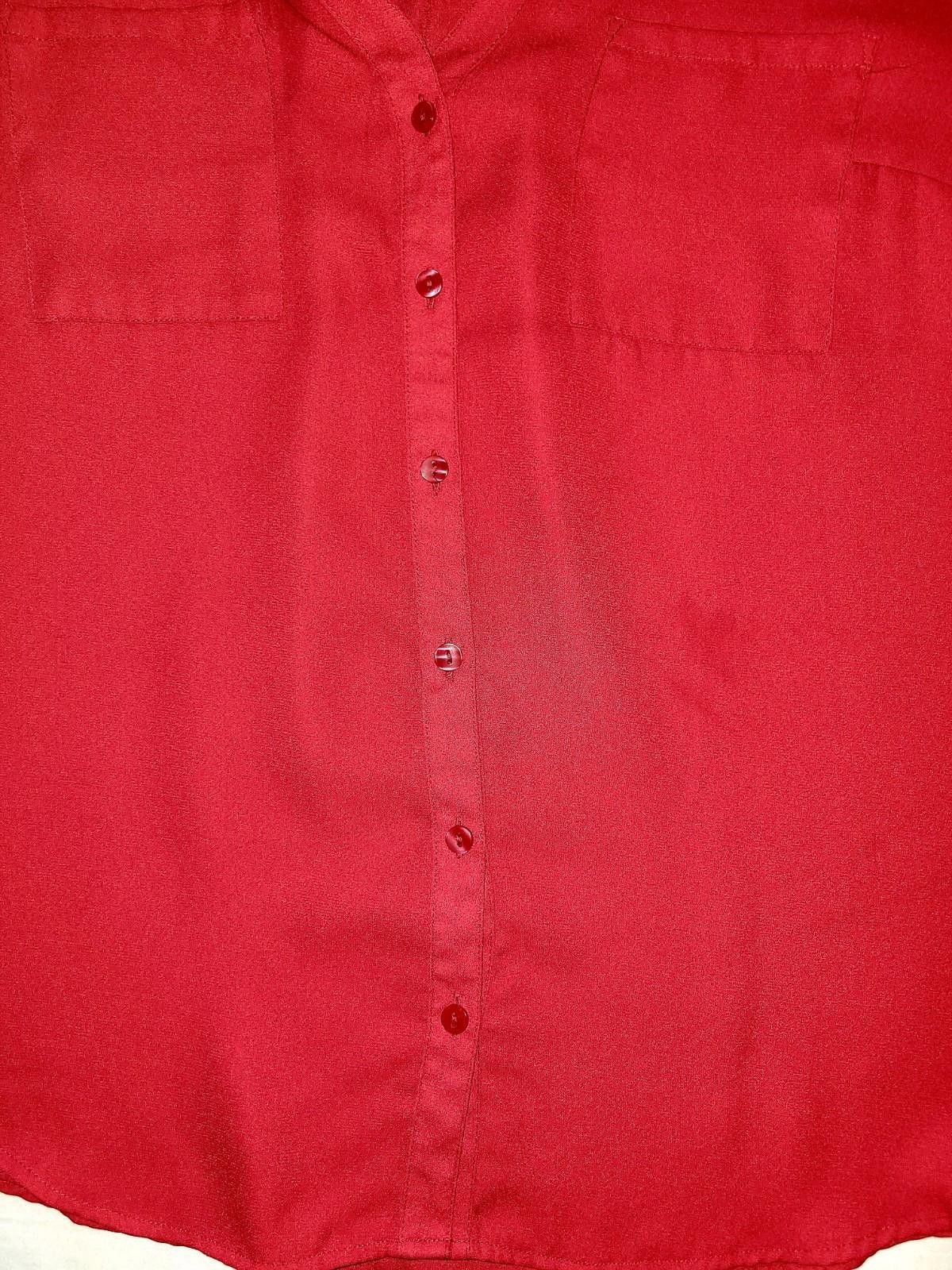 Designer IN San Francisco women s XL red 3/4 sleeve button up blouse Size XL / US 12-14 / IT 48-50 - 3 Thumbnail