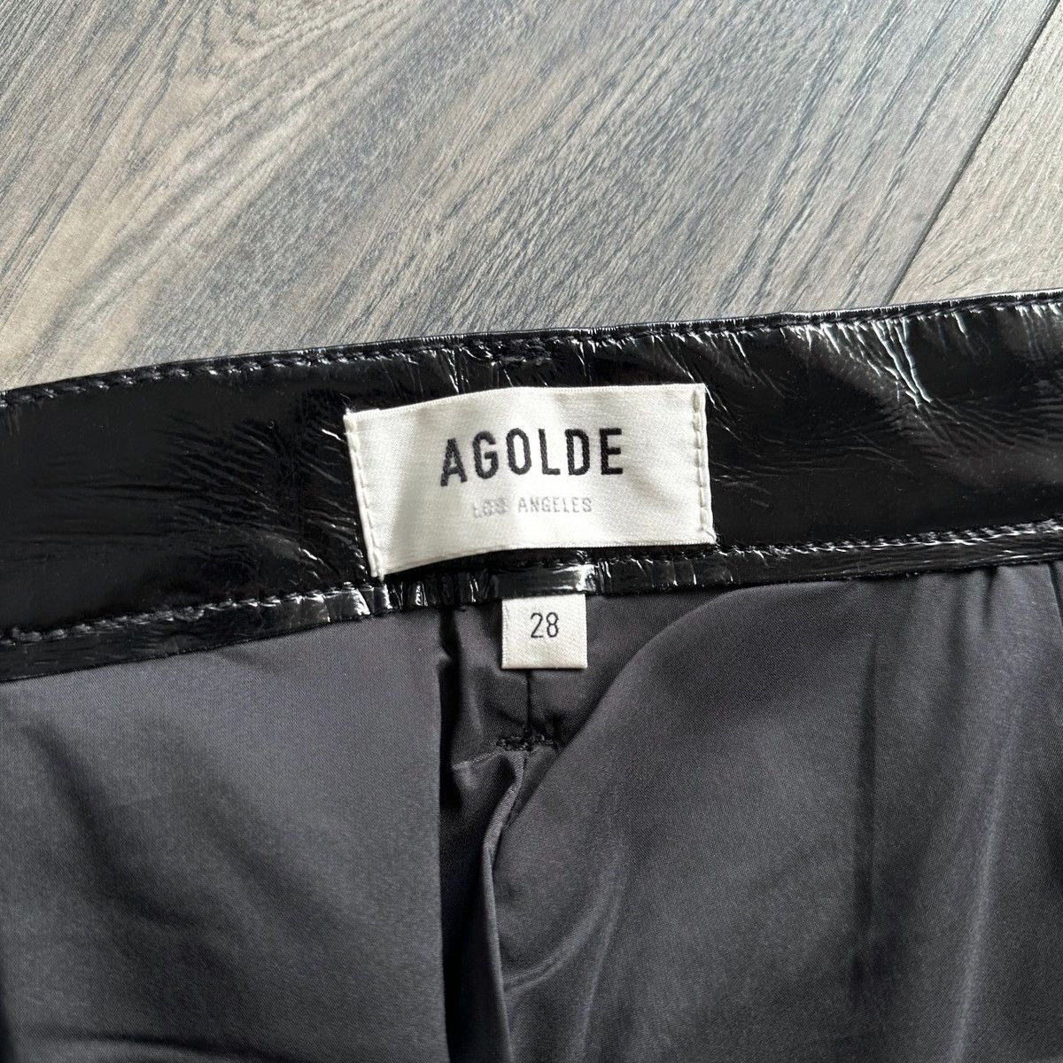 Agolde AGOLDE ‘90s Pinch Black Patent Recycled Leather Pants Size 28" / US 6 / IT 42 - 5 Thumbnail