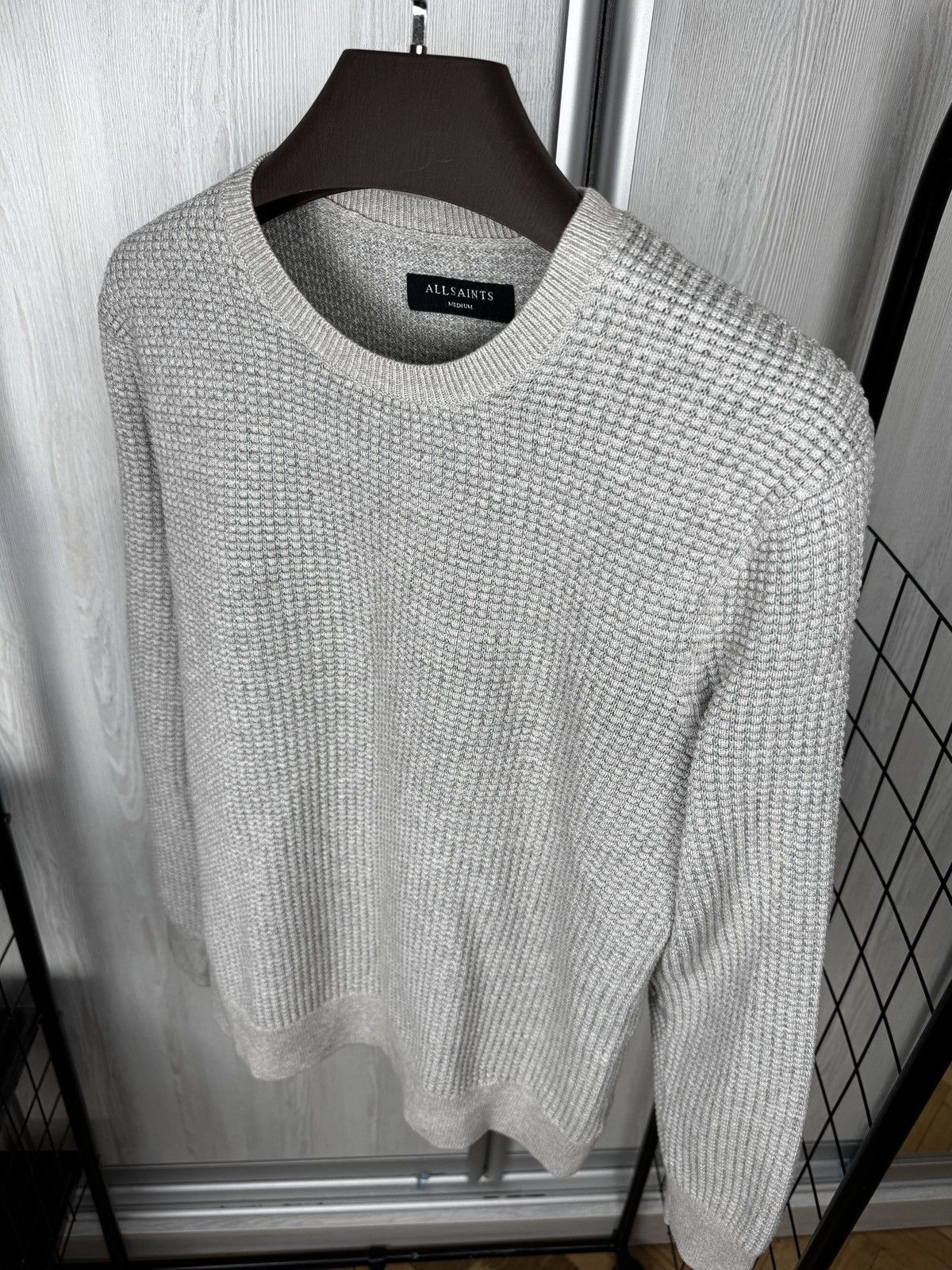Allsaints Allsaints Rye Knit Crew Neck Grey Sweater Mens size M Size US M / EU 48-50 / 2 - 6 Thumbnail