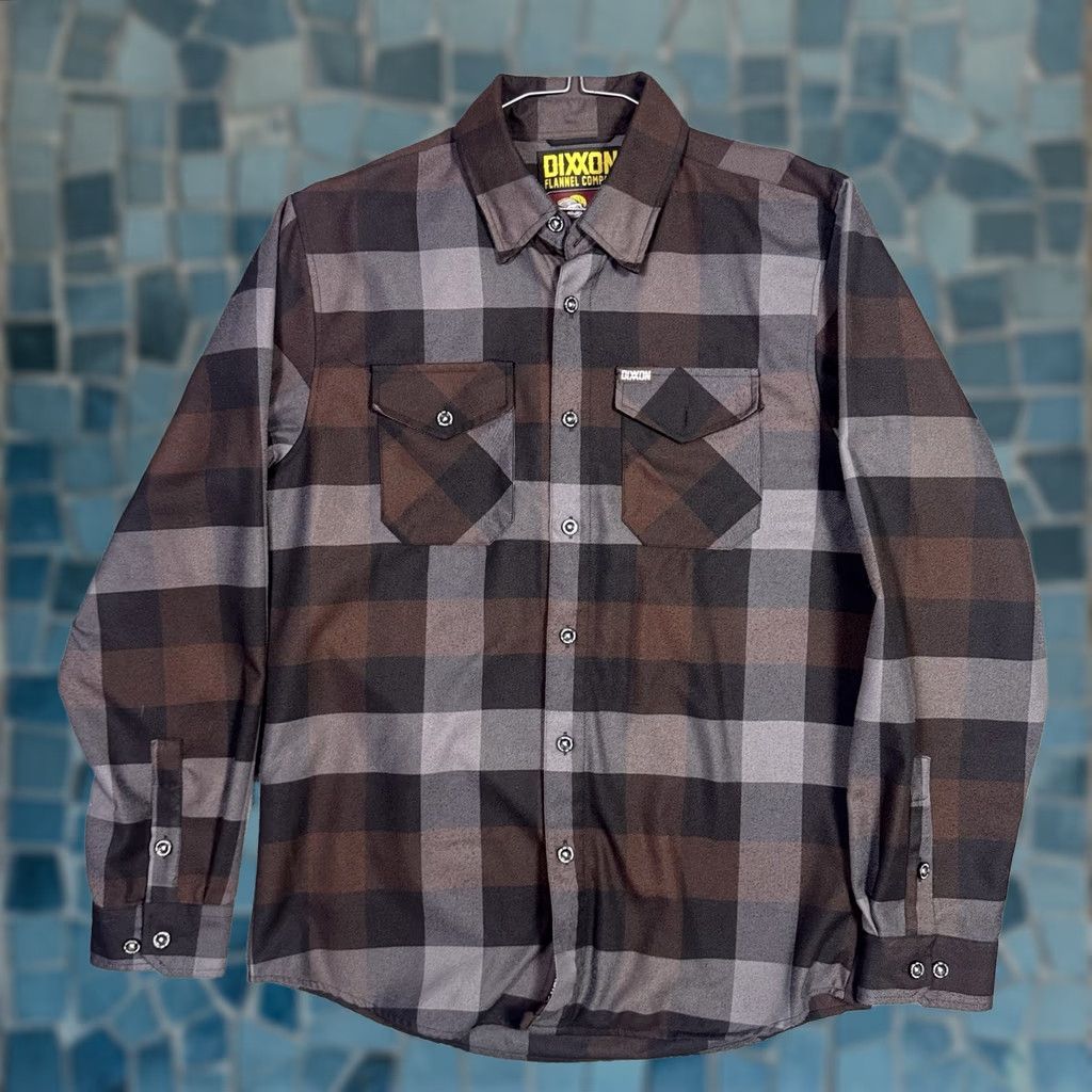 Vintage Dixxon Shirt Mens M Valencia D-Tech Buffalo Plaid Long Sleeve Button-Up Front Pockets Unlined Casual Fall Winter Brown Size US M / EU 48-50 / 2 - 1 Thumbnail