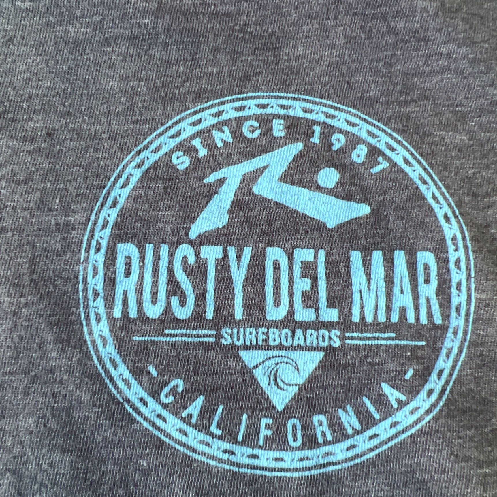 Rusty Rusty Shirt Adult Small Gray Surfer 90s Logo Del Mar Surfboards Since 1987 Graphic Print Crew Neck Short Sleeve Knit Cotton USA Mexico Regular Size US S / EU 44-46 / 1 - 4 Thumbnail