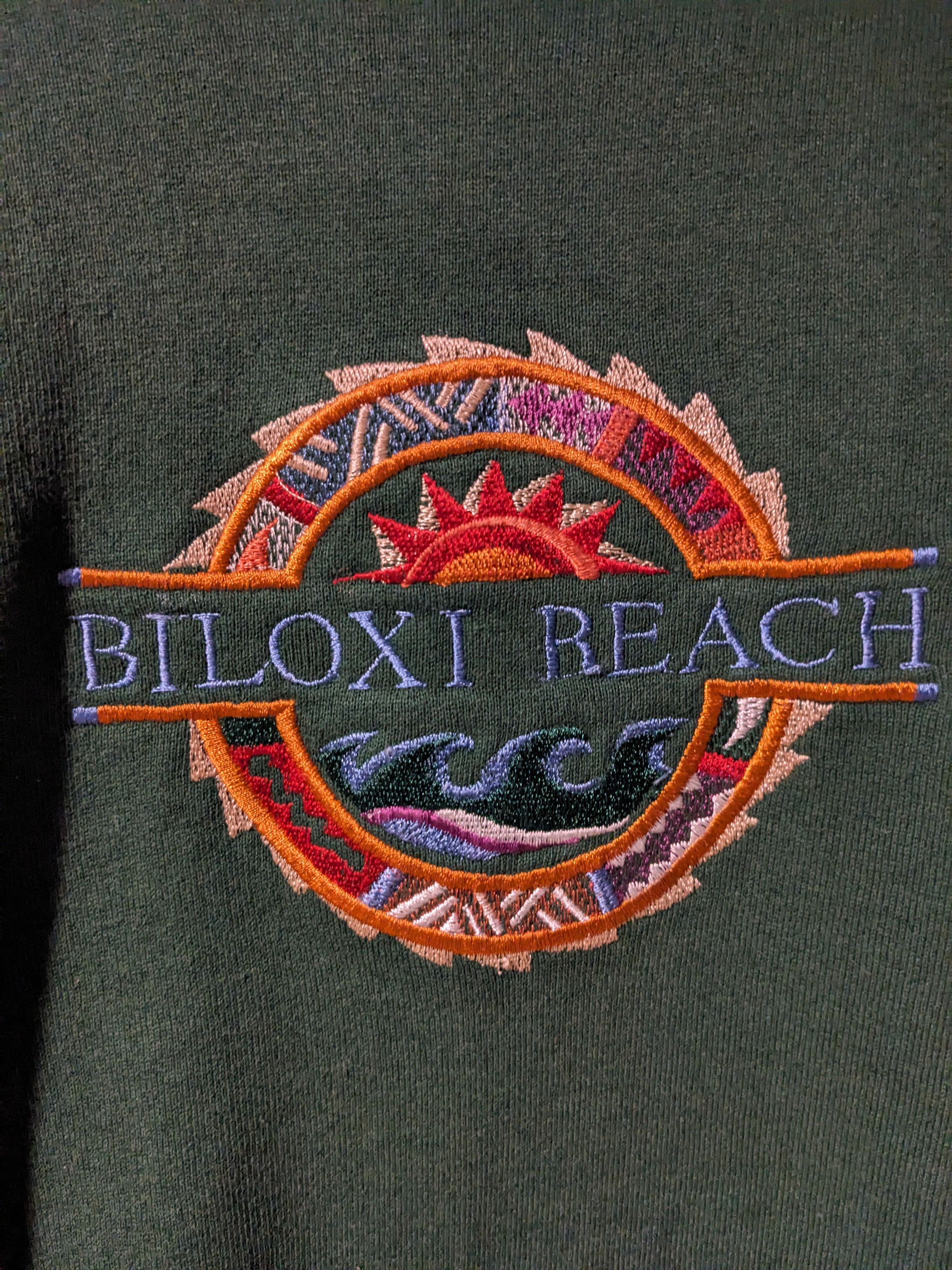 Designer × Vintage Vintage 90s Biloxi Beach Spell Out Logo Large Sweatshirt Size US L / EU 52-54 / 3 - 2 Thumbnail