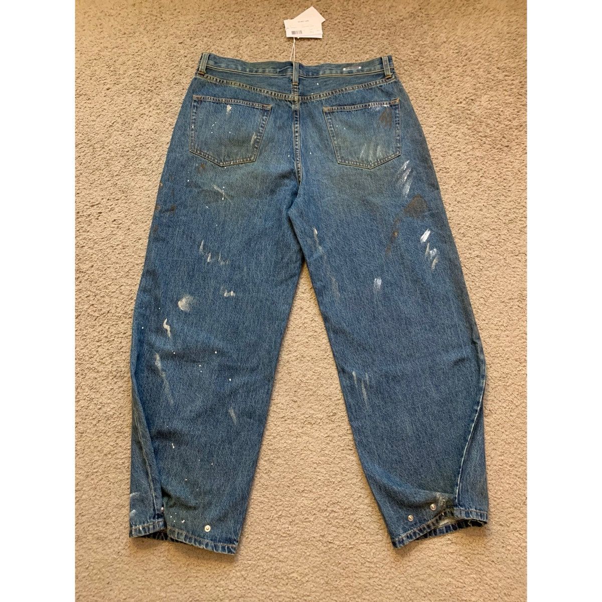 Helmut Lang HELMUT LANG CROPPED PAINT SPLATTER WIDE LEG JEANS Size US 34 / EU 50 - 7 Thumbnail