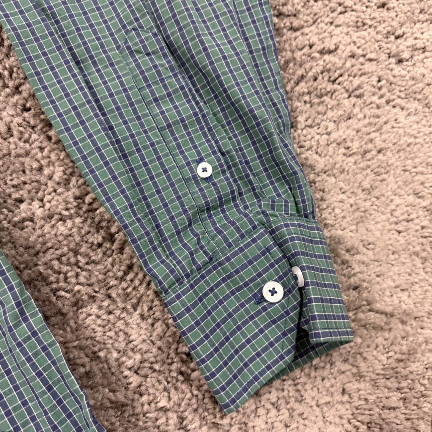 Vintage Onward Reserve Shirt Mens M Green Plaid Long Sleeve Button-Up 100% Cotton Non-Iron Size US M / EU 48-50 / 2 - 3 Thumbnail