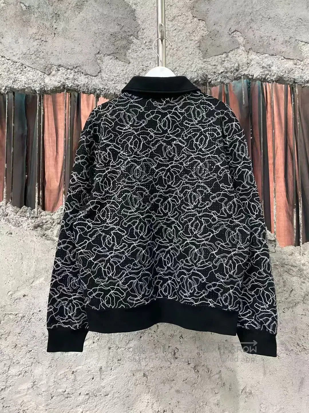 Chanel black sequined polo sweatshirt by Chanel. Size M / US 6-8 / IT 42-44 - 2 Thumbnail