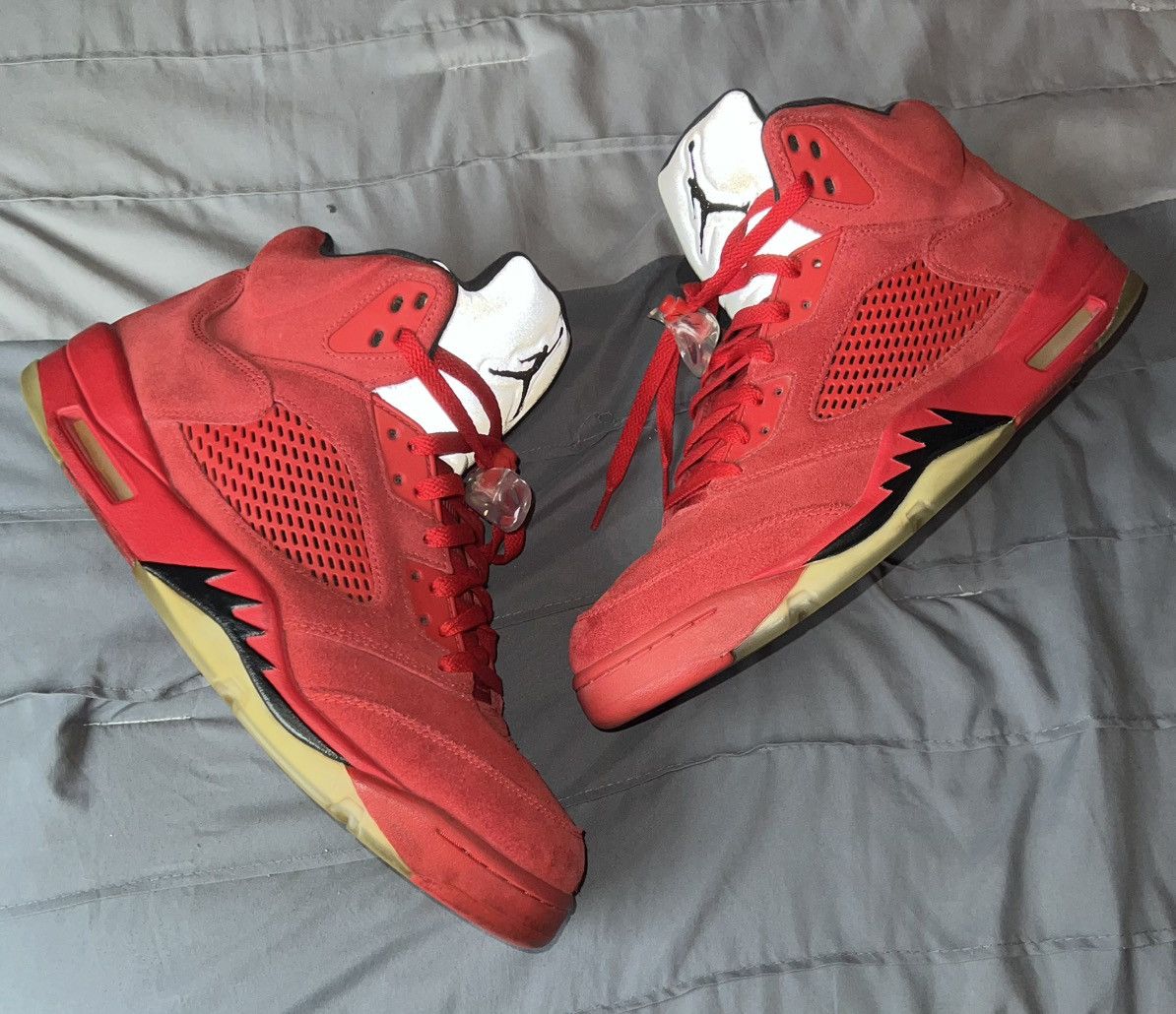 Jordan Brand Jordan 5 Retro Red Suede Men Size 12 Size US 12 / EU 45 - 3 Thumbnail