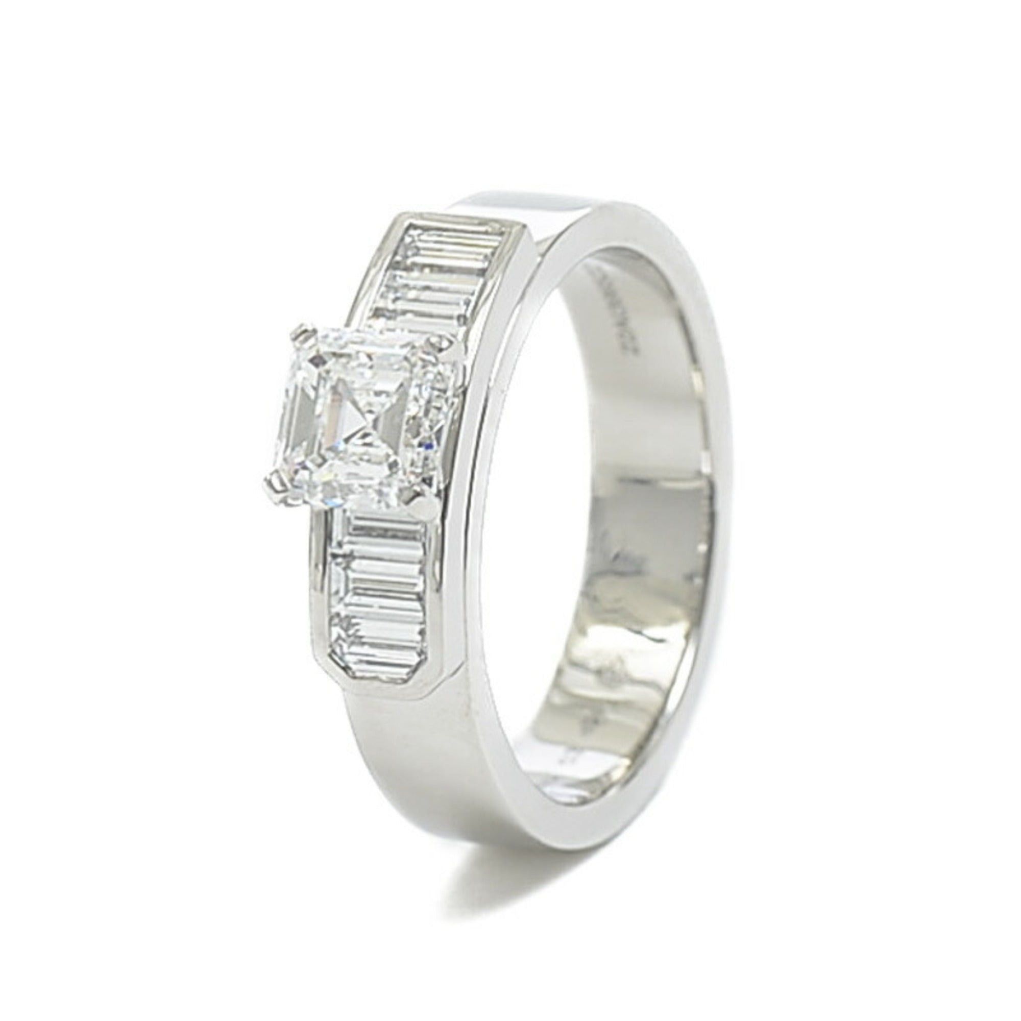 image of Hermes Kelly Solitaire Diamond Ring D1.00Ct Pt950 53 in Black, Women's