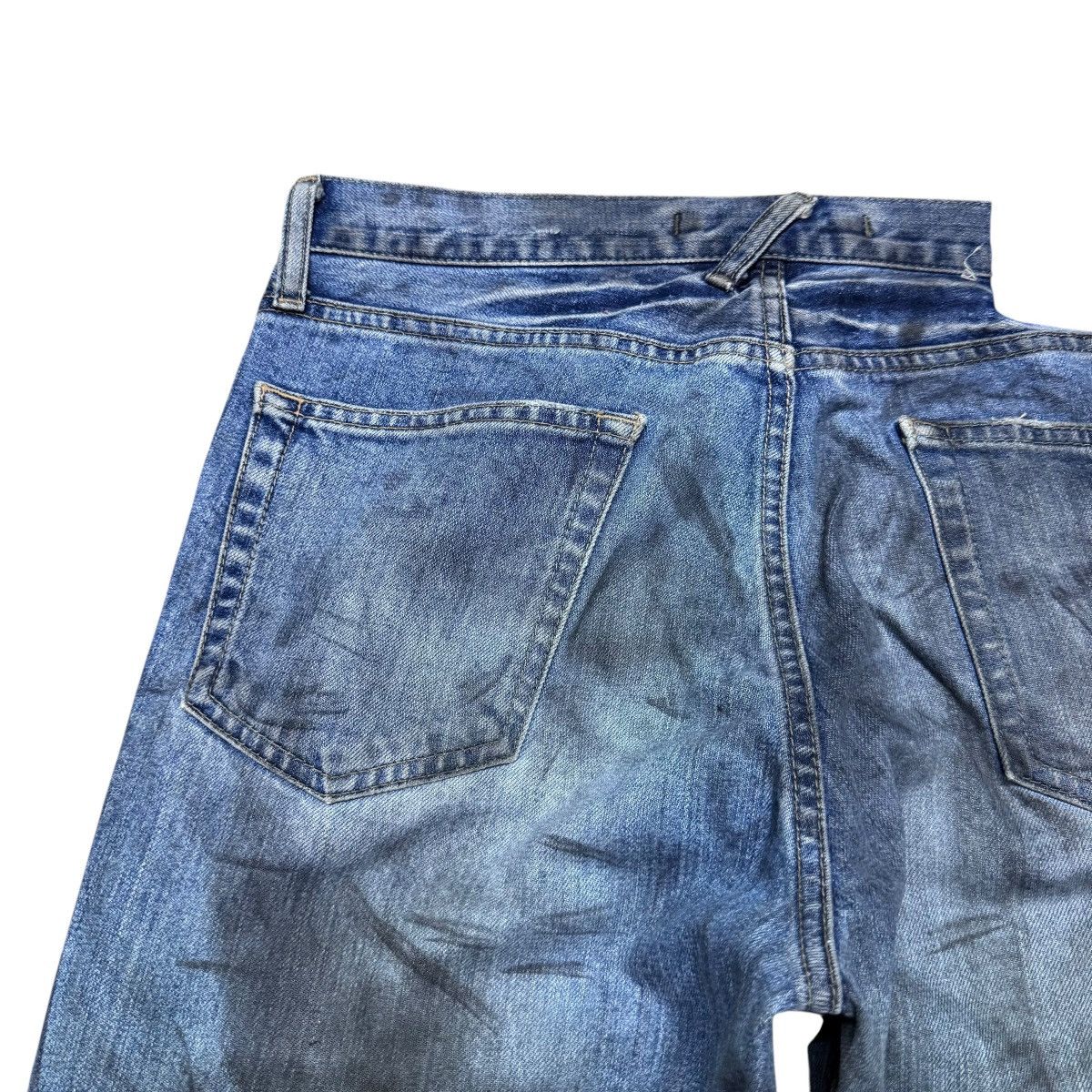 PPFM PPFM Distressed Denim Painted Airbrush Side Striped Jeans Size US 33 - 11 Thumbnail
