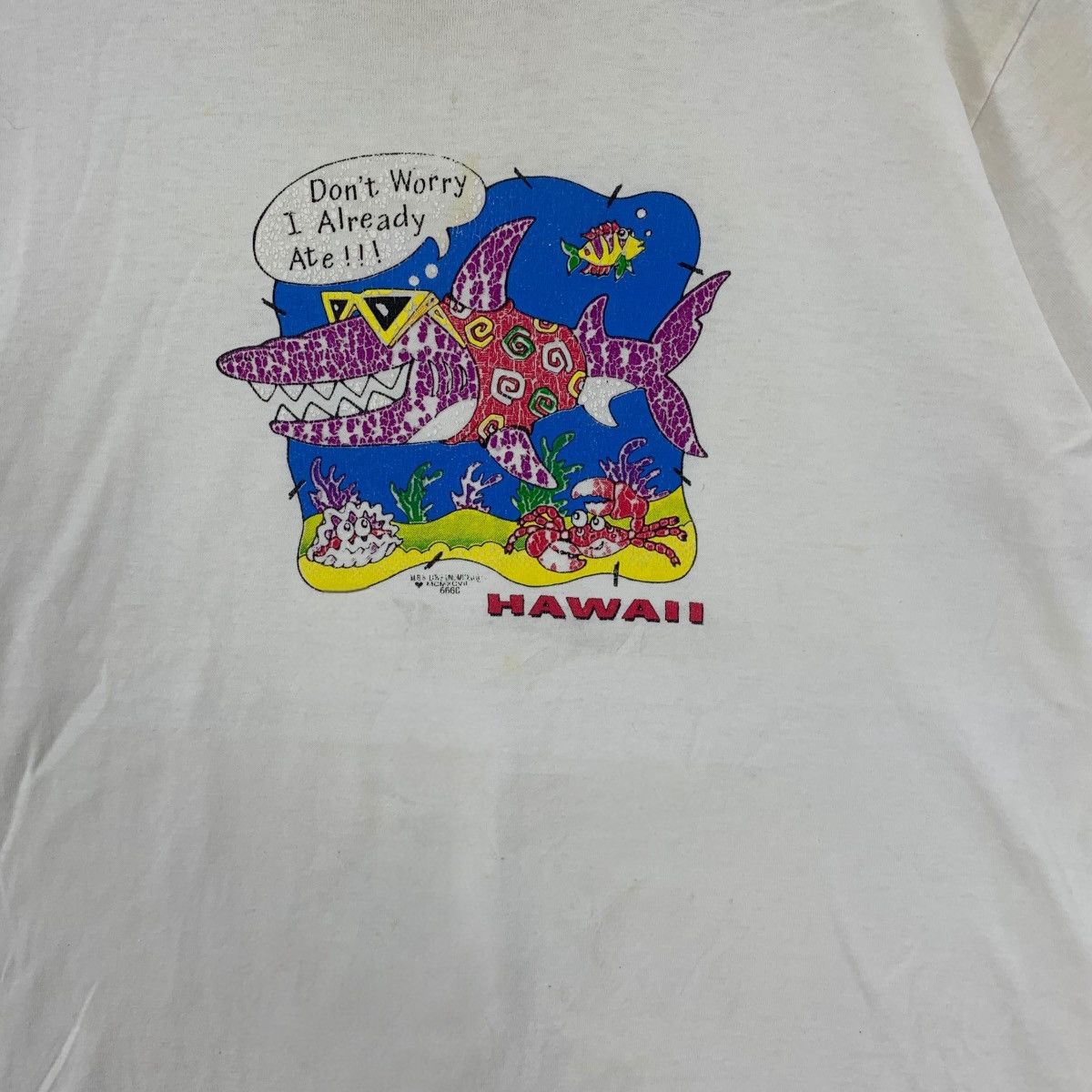 Vintage Vintage HAWAII JAWS CRAB Cartoon Comic Strip Tee Shirt Size S / US 4 / IT 40 - 3 Thumbnail