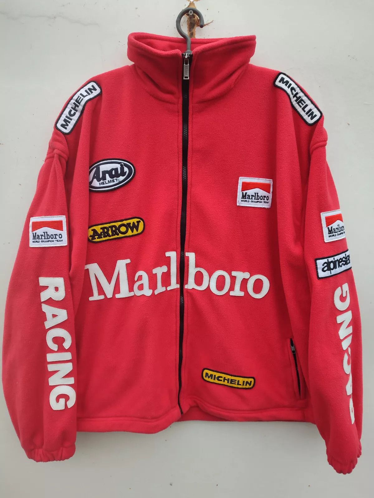 image of Ferrari Formula 1 Marlboro Racing Jacket Fleece Vintage in Red, Men's (Size 2XL)