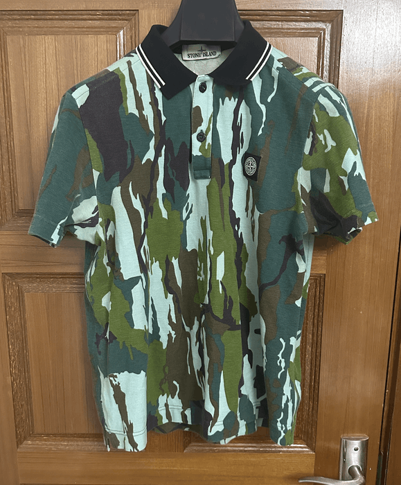 stone island camo polo