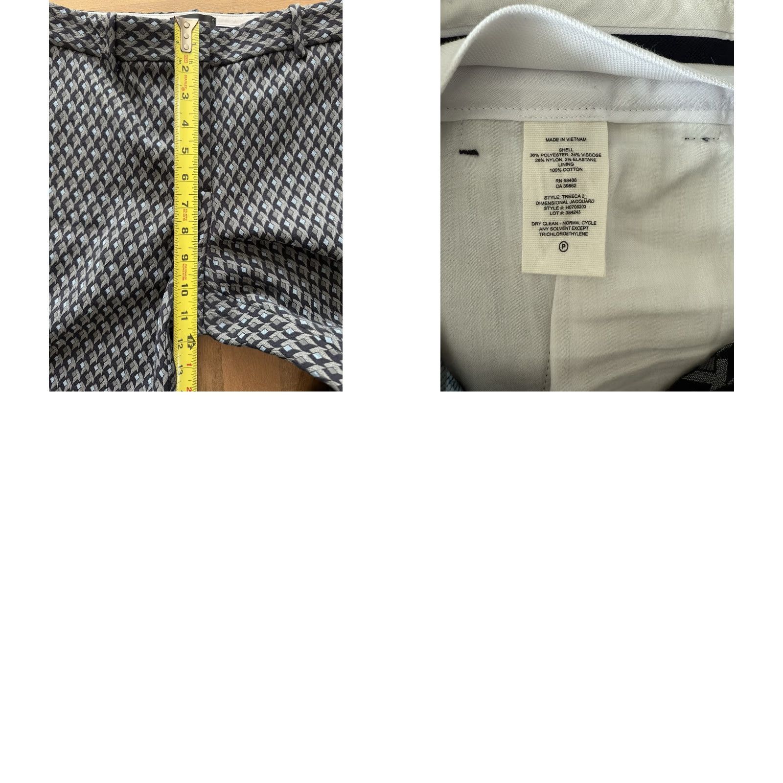 Theory VINTAGE Theory Classic Slim High Rise Crop Jacquard Dress Pants Womens 4 (30x25) Office Size 27" / US 4 / IT 40 - 8 Thumbnail
