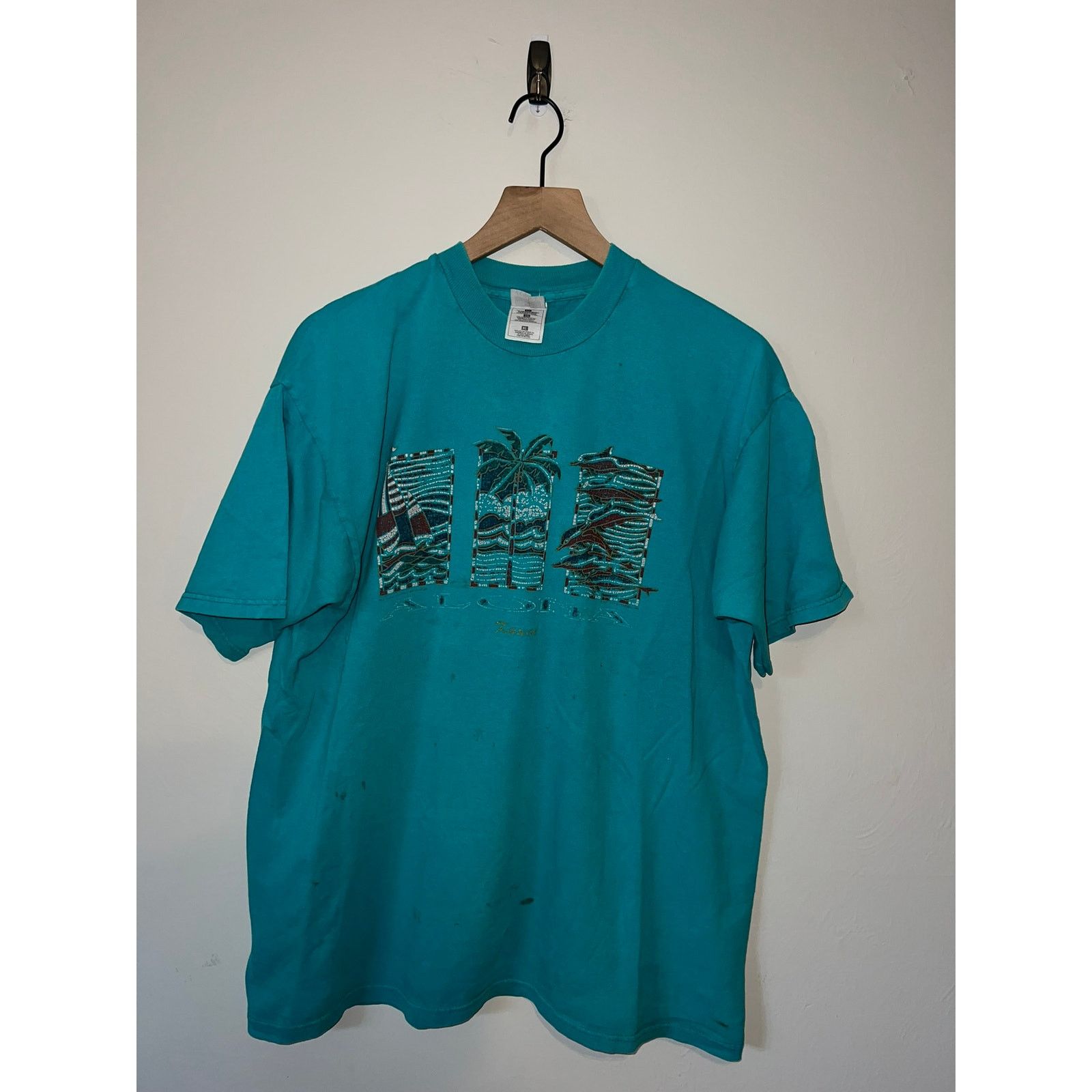 Vintage Vintage Aloha Kauai Shirt Hawaii Teal Green Tee VTG 90s XL Size US XL / EU 56 / 4 - 1 Thumbnail