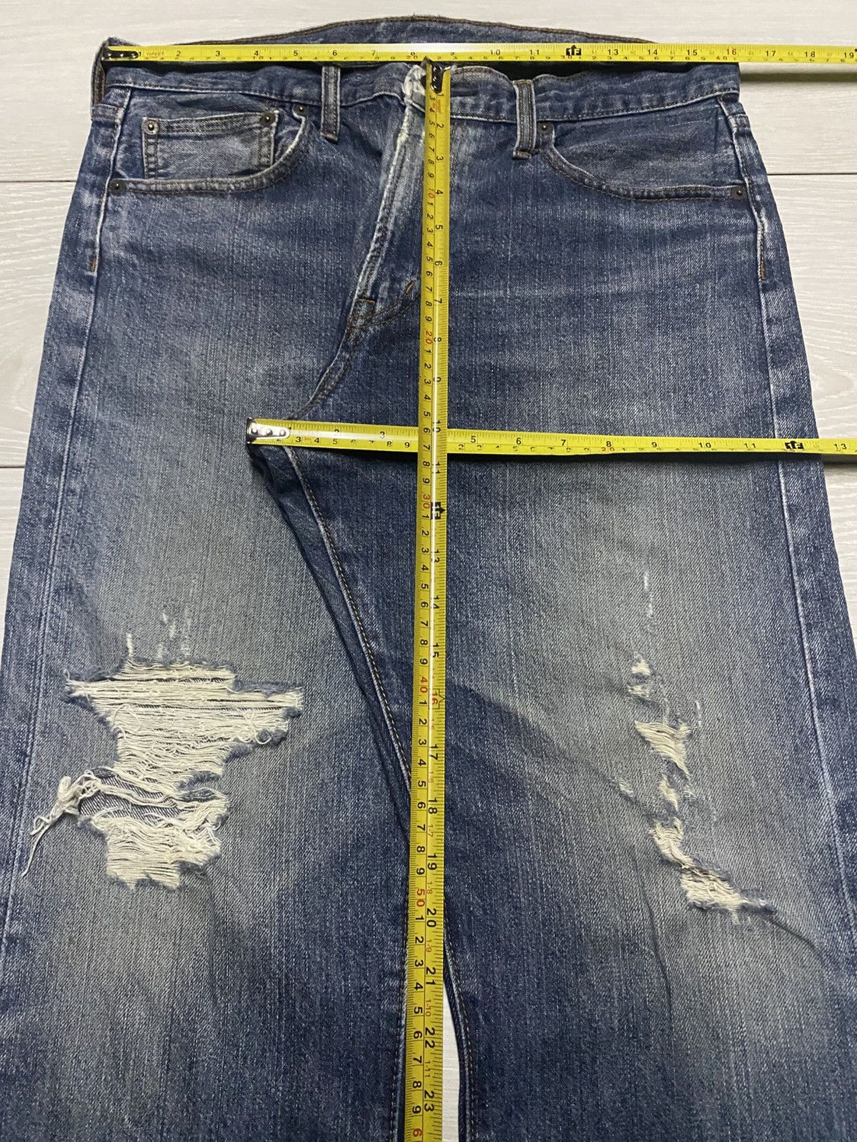 GU Vintage Gu Denim Faded Wash Distressed Loose Jeans Size US 32 / EU 48 - 13 Thumbnail
