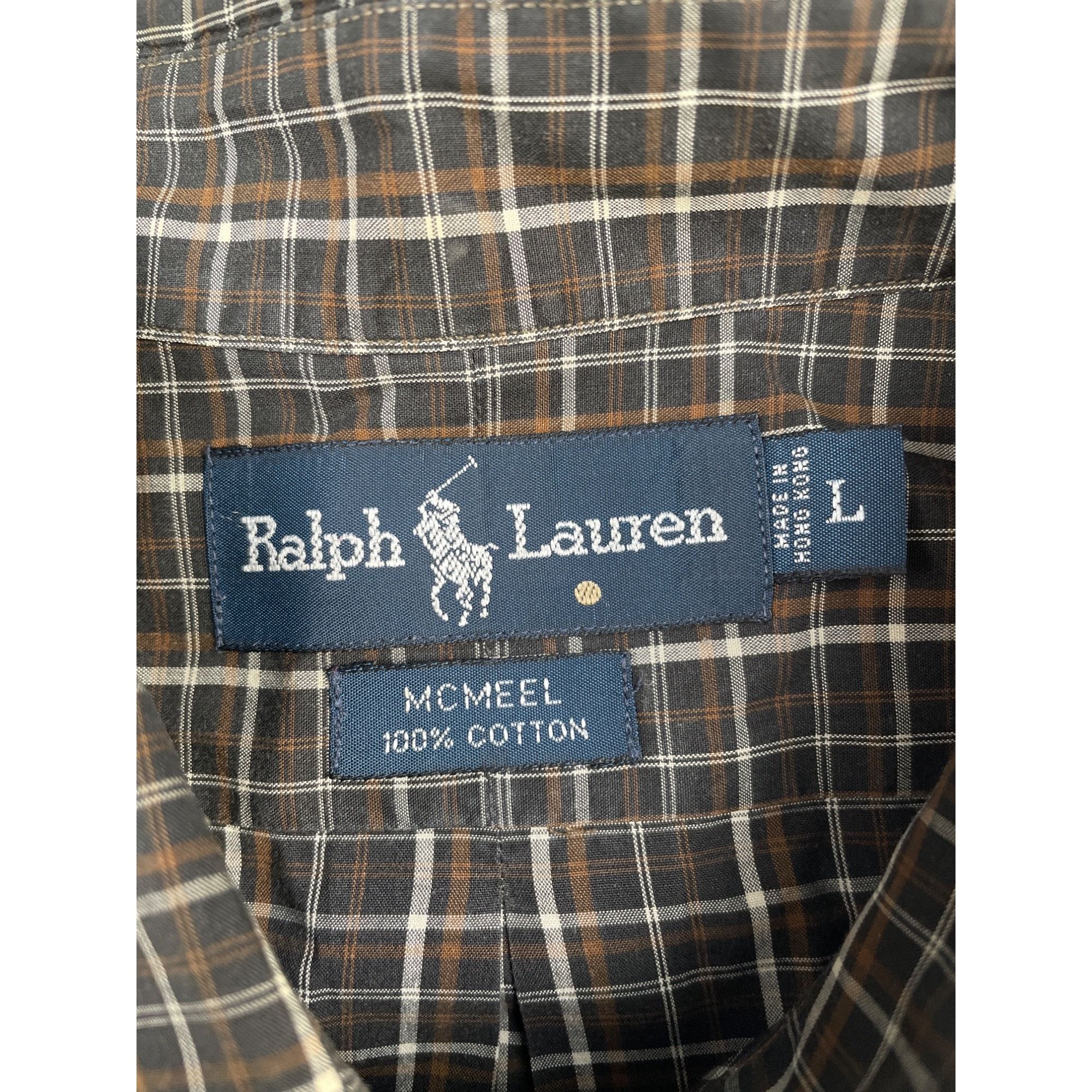 Ralph Lauren Ralph Lauren Men's Brown Checkered Button Up Shirt Long Slee Size US L / EU 52-54 / 3 - 4 Thumbnail