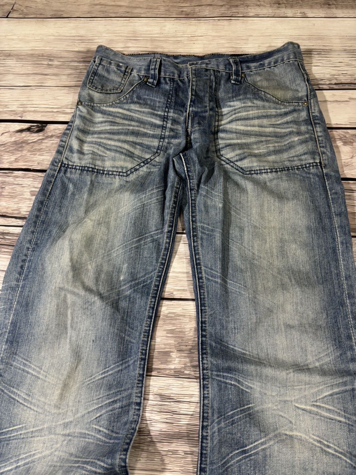 JNCO × Japanese Brand Vintage Baggy Rap sk8 Jnco Style Washed Jeans y2k Size US 32 / EU 48 - 4 Thumbnail