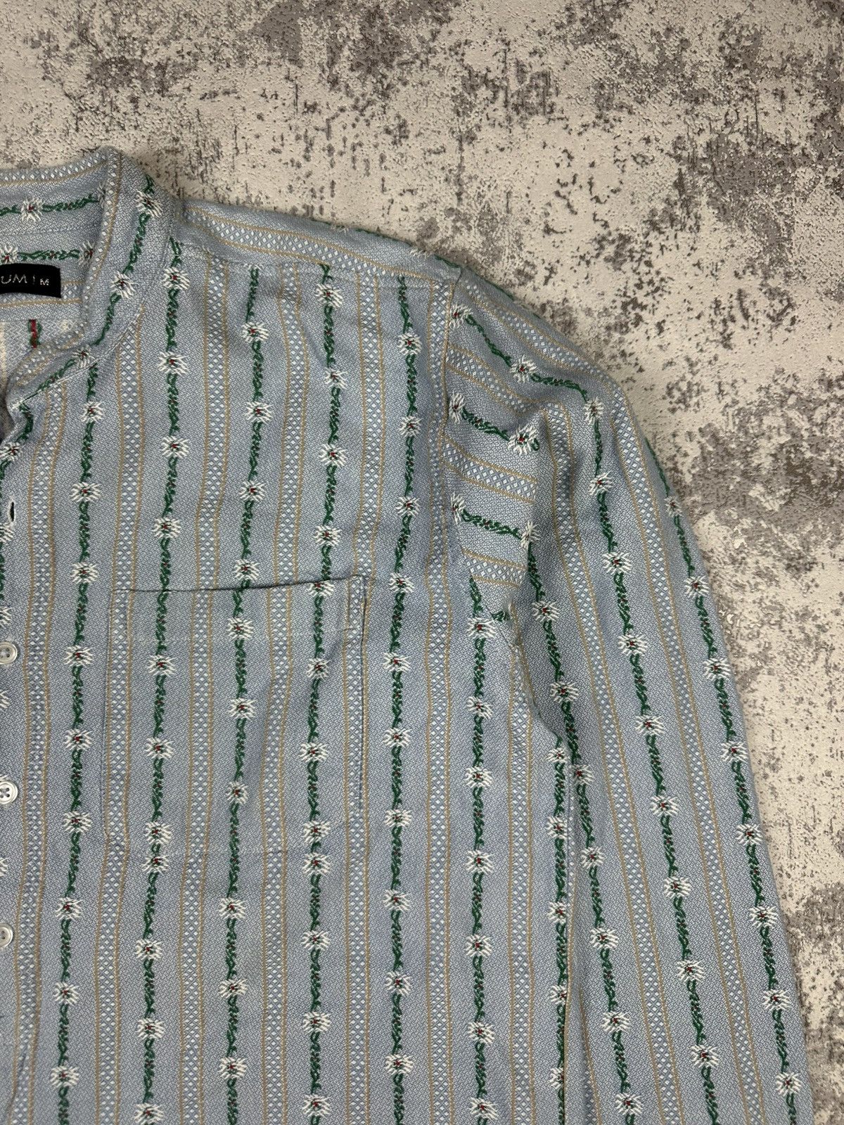Vintage Vintage Shirt Atrium Shirt Rare Floral Stripe Pattern Size US M / EU 48-50 / 2 - 4 Thumbnail