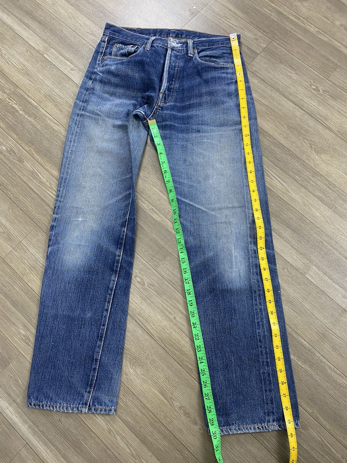 Denime Vintage Denime Japan Selvedge Distressed Baggy Blue Jeans Size US 31 - 20 Thumbnail