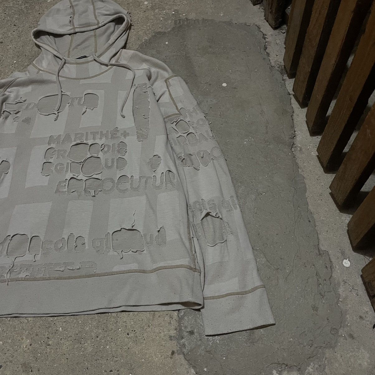 Marithe + Francois Girbaud Vintage Marithe Francois girbaud distressed mesh hoodie Size US XL / EU 56 / 4 - 5 Thumbnail