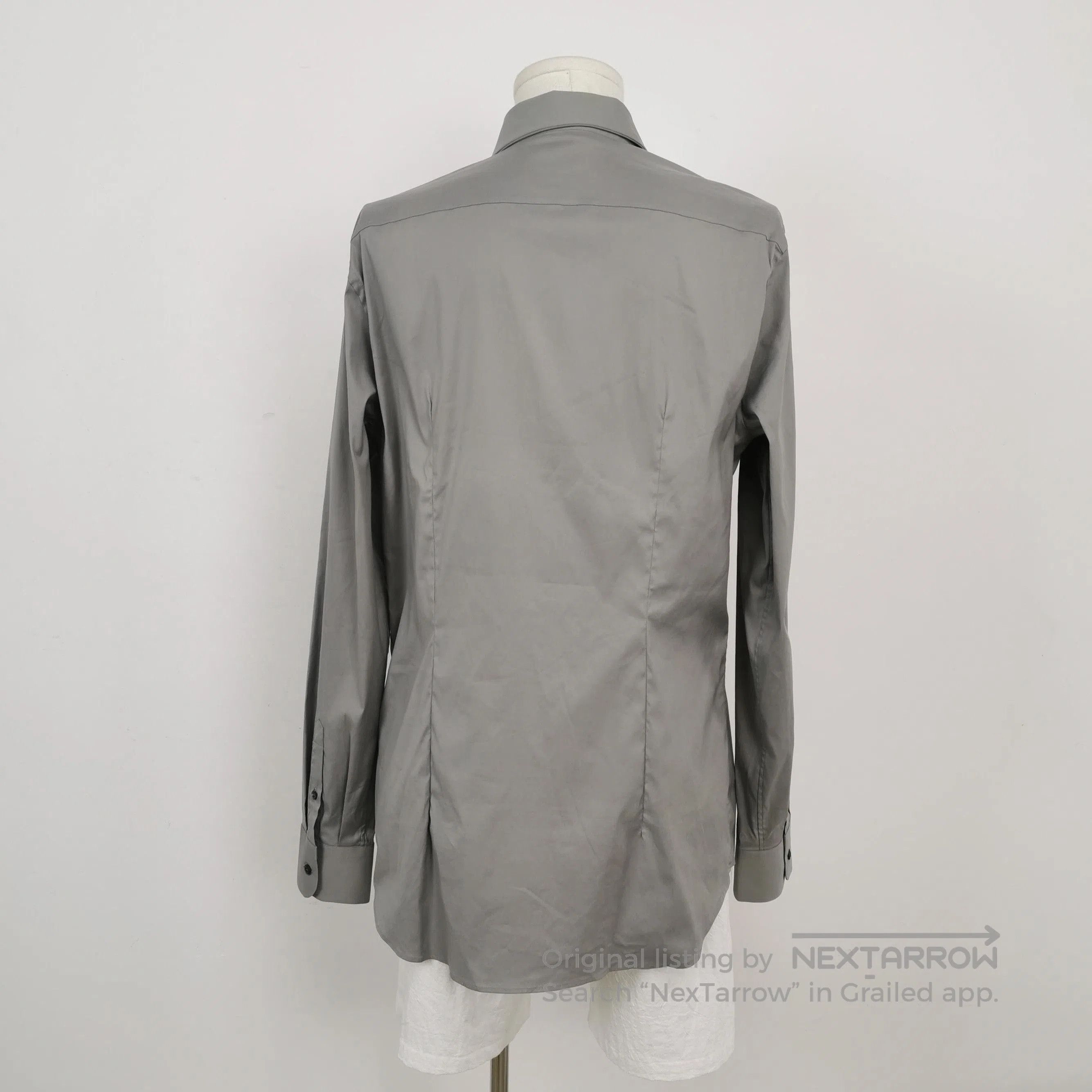 Prada Prada Gray Cotton Long Sleeve Shirt . Size L / US 10 / IT 46 - 1 Thumbnail