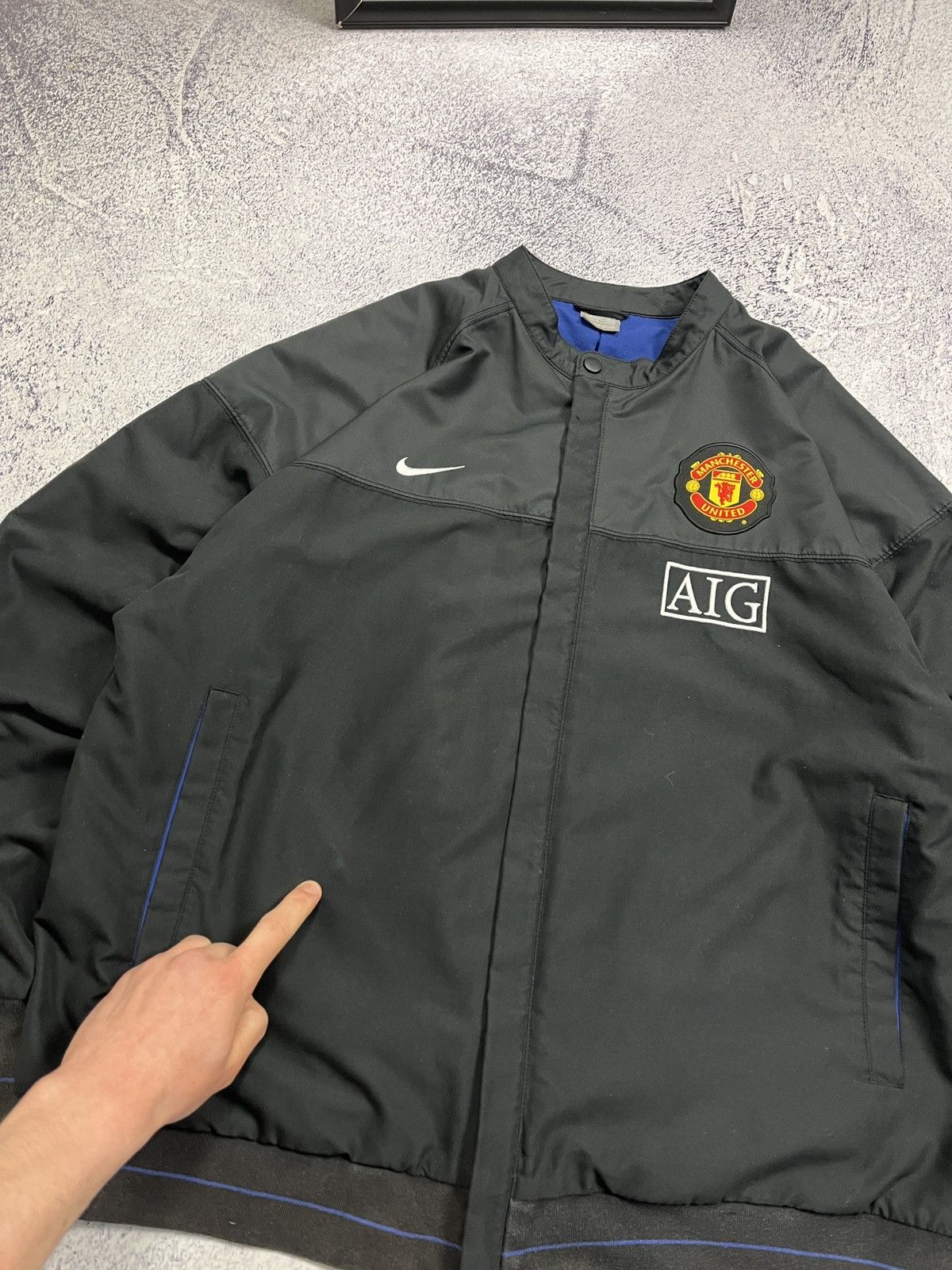 Nike × Vintage Vintage 00’s Manchester United Nike Bomber Jacket Rare Y2k Size US XL / EU 56 / 4 - 7 Thumbnail
