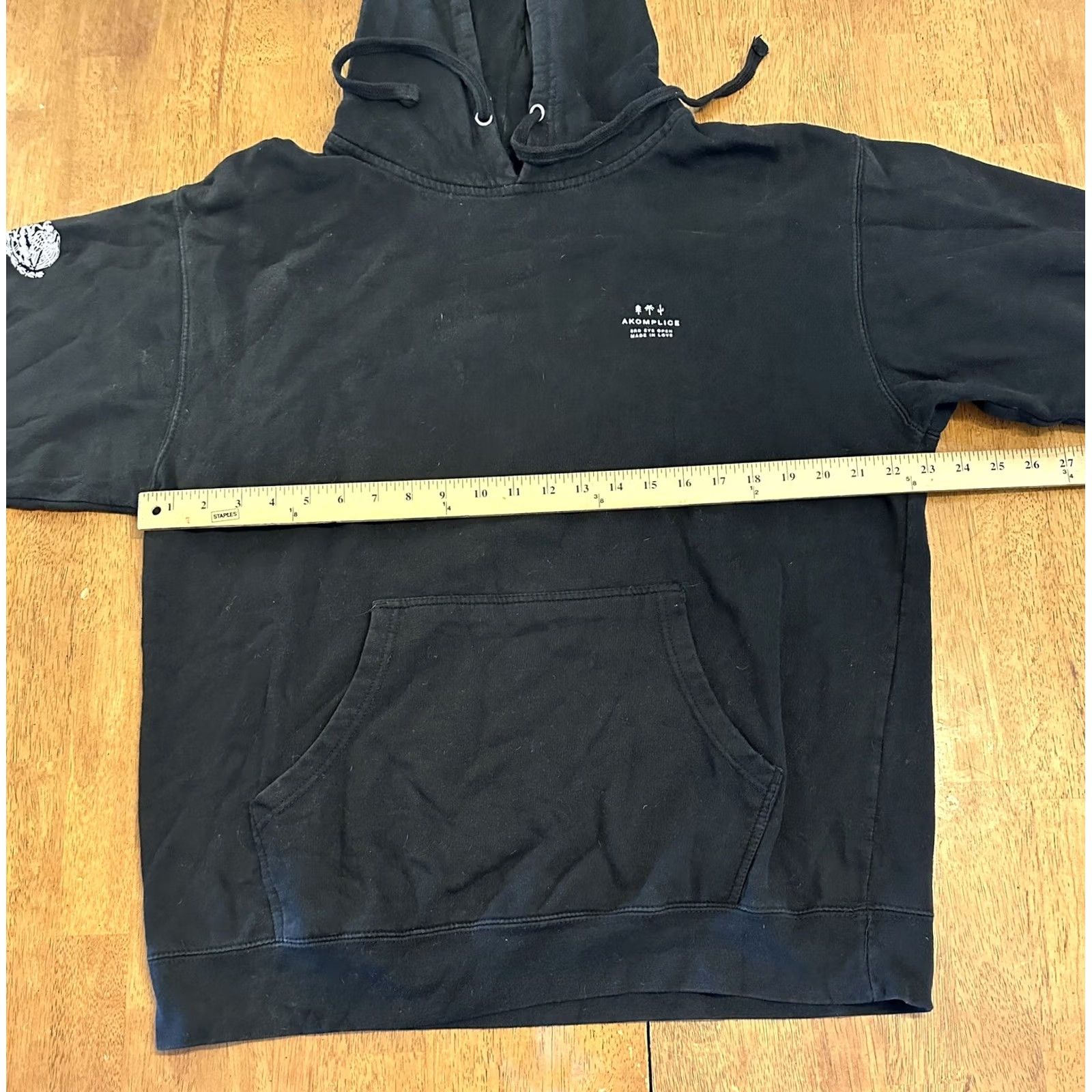 Vintage Akomplice Hoodie Sweatshirt Large Flag Third Eye Open Made In Love L Black Mens Size US L / EU 52-54 / 3 - 7 Thumbnail