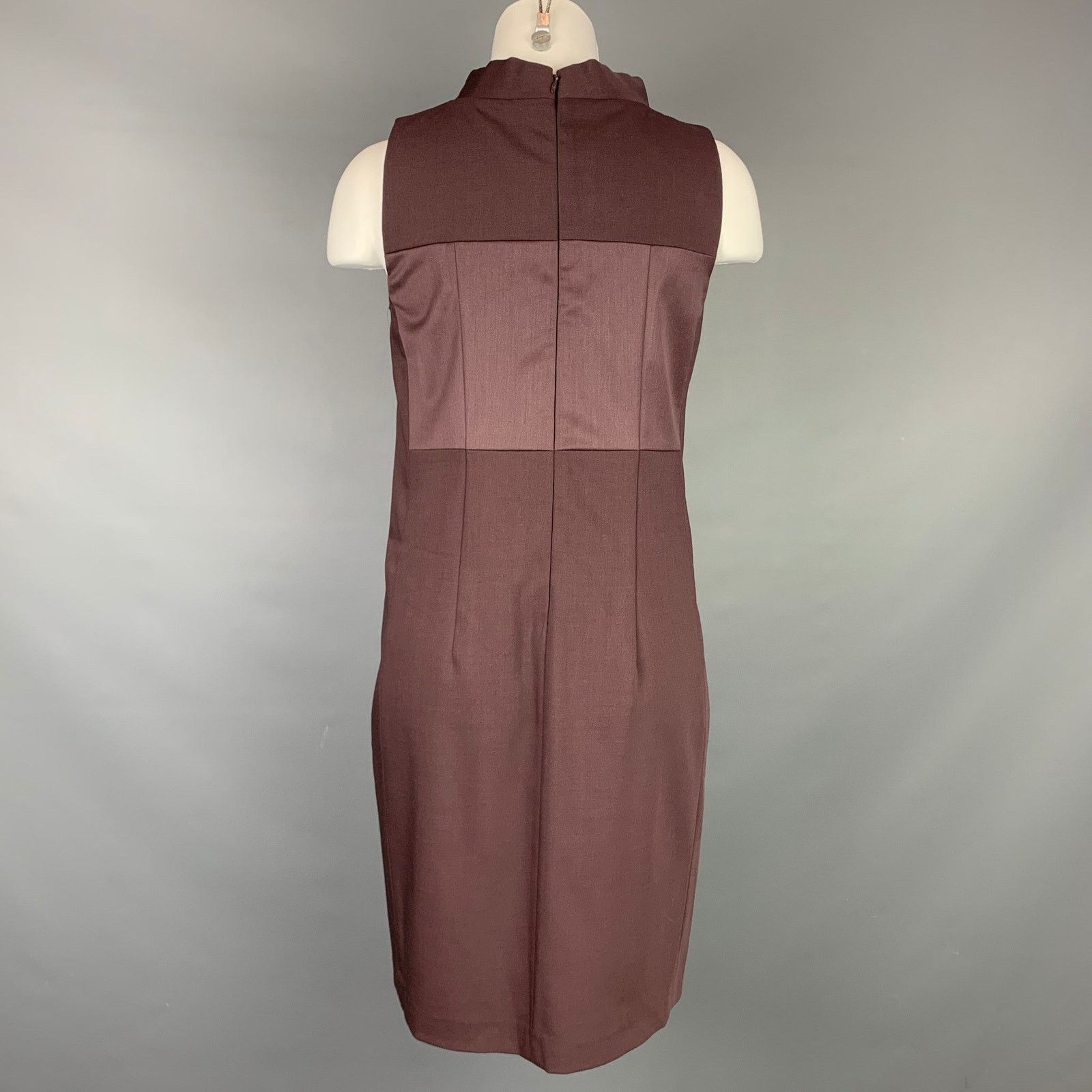 Brunello Cucinelli Size M Eggplant Virgin Wool A-line Sleeveless Dress Size M / US 6-8 / IT 42-44 - 3 Thumbnail