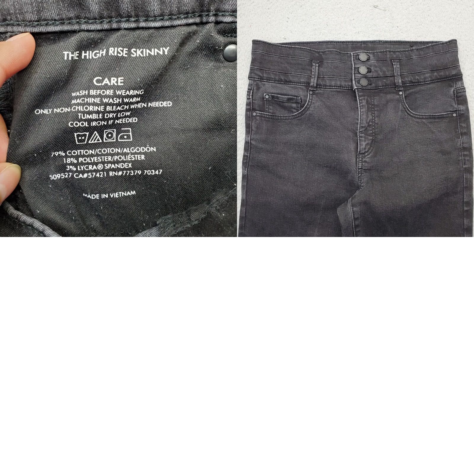 Ann Taylor Ann Taylor Skinny Jeans Womens 6 Black Denim High Rise Jeans Size 28" / US 6 / IT 42 - 8 Thumbnail