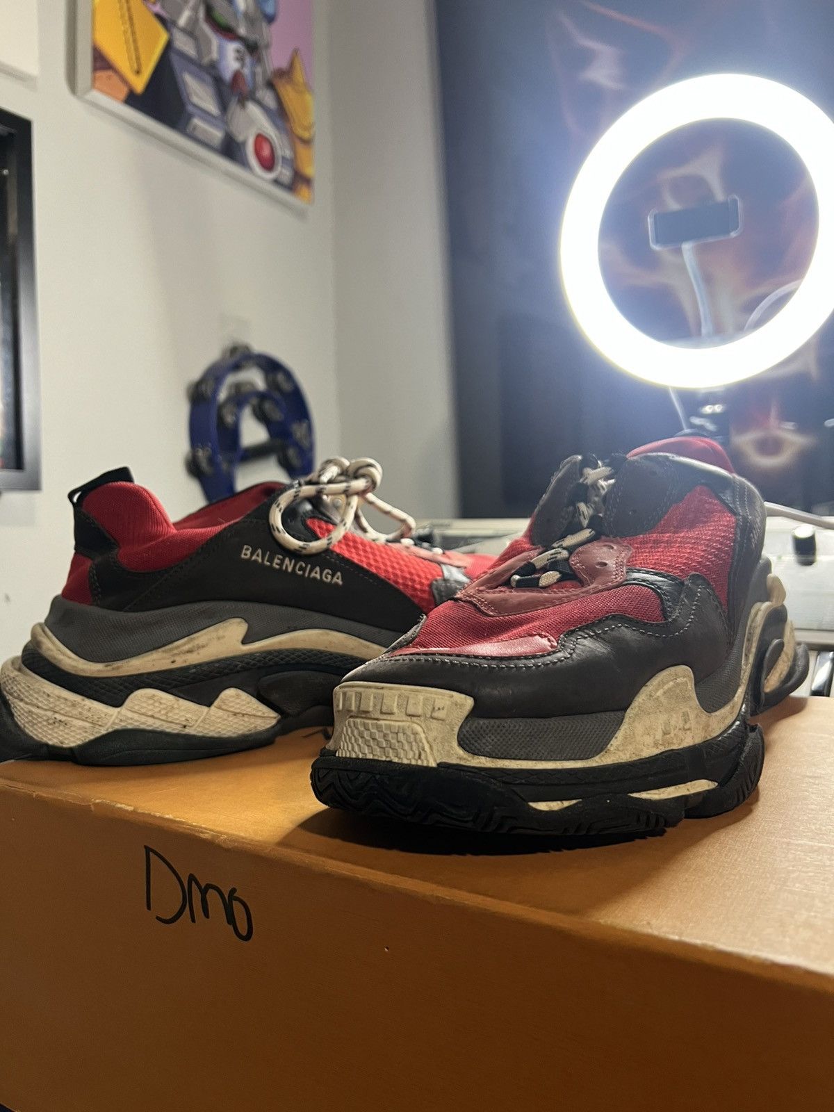 Balenciaga Balenciaga Triple S Black/Red – Size 45 (US 12) Size US 12 / EU 45 - 3 Thumbnail