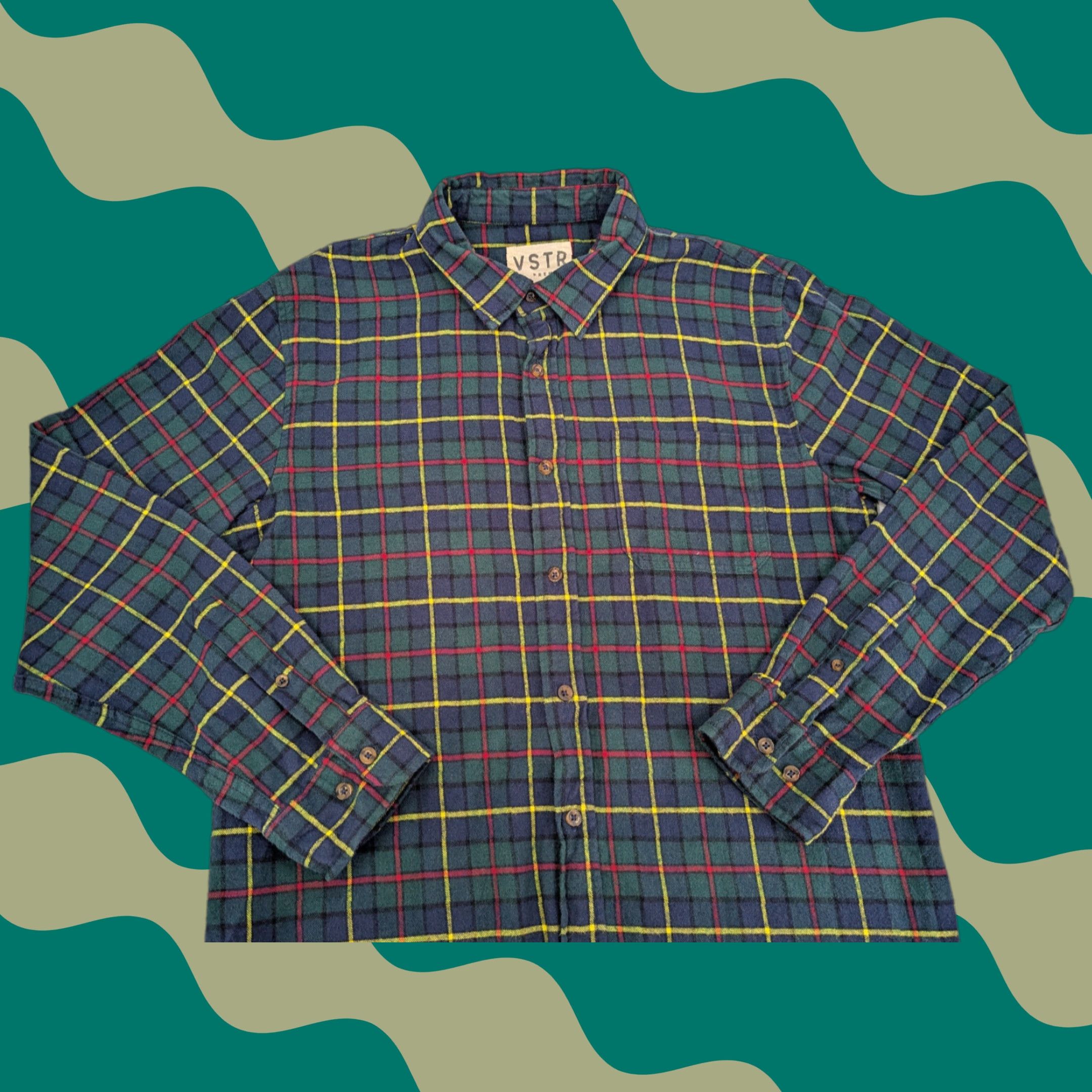 Swatch VSTR Premium Mens Flannel Long Sleeve Button Size Large Green Black Watch Plaid Size US L / EU 52-54 / 3 - 1 Thumbnail