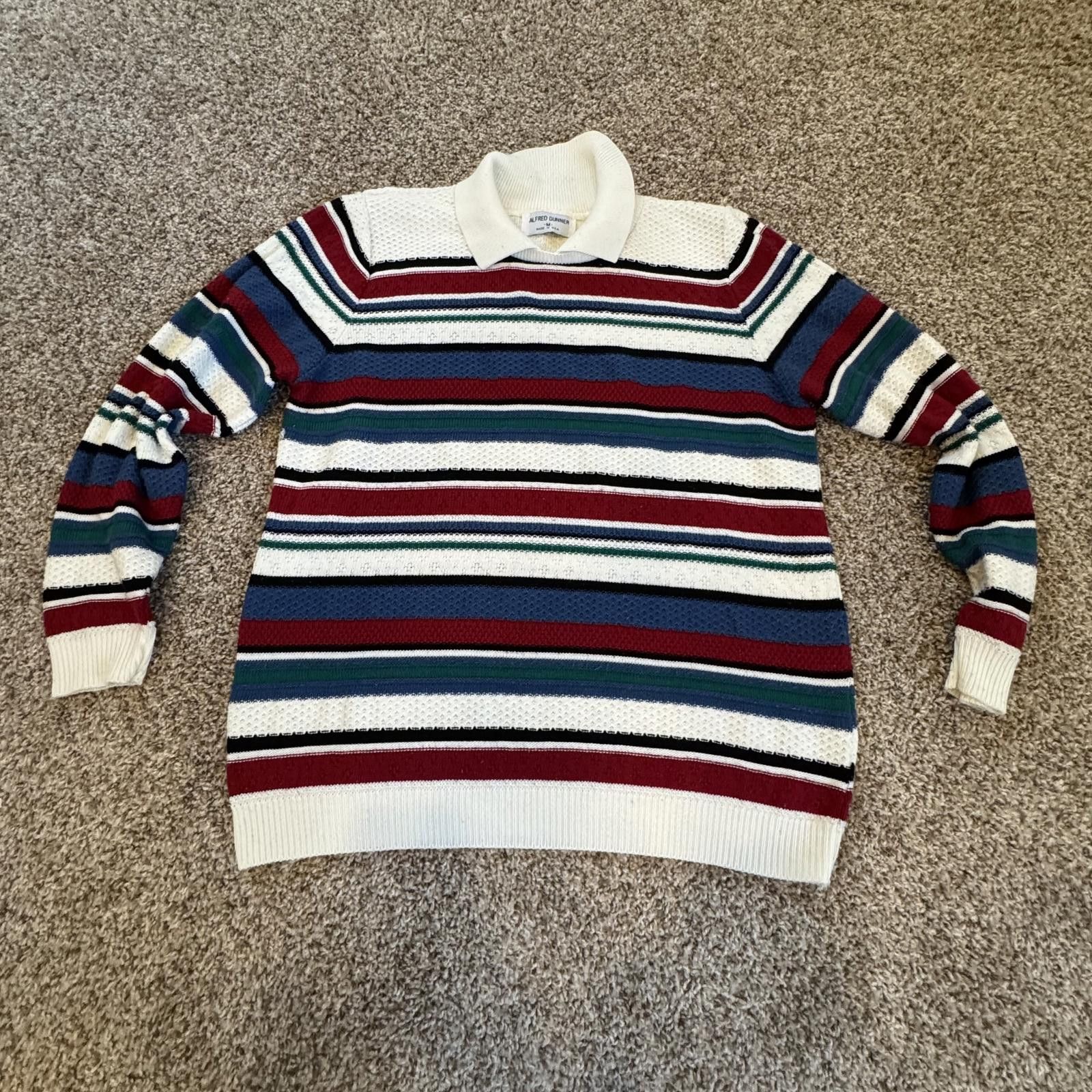 Other Alfred Dunner Medium Striped Acrylic Sweater with Collar Size M / US 6-8 / IT 42-44 - 1 Thumbnail