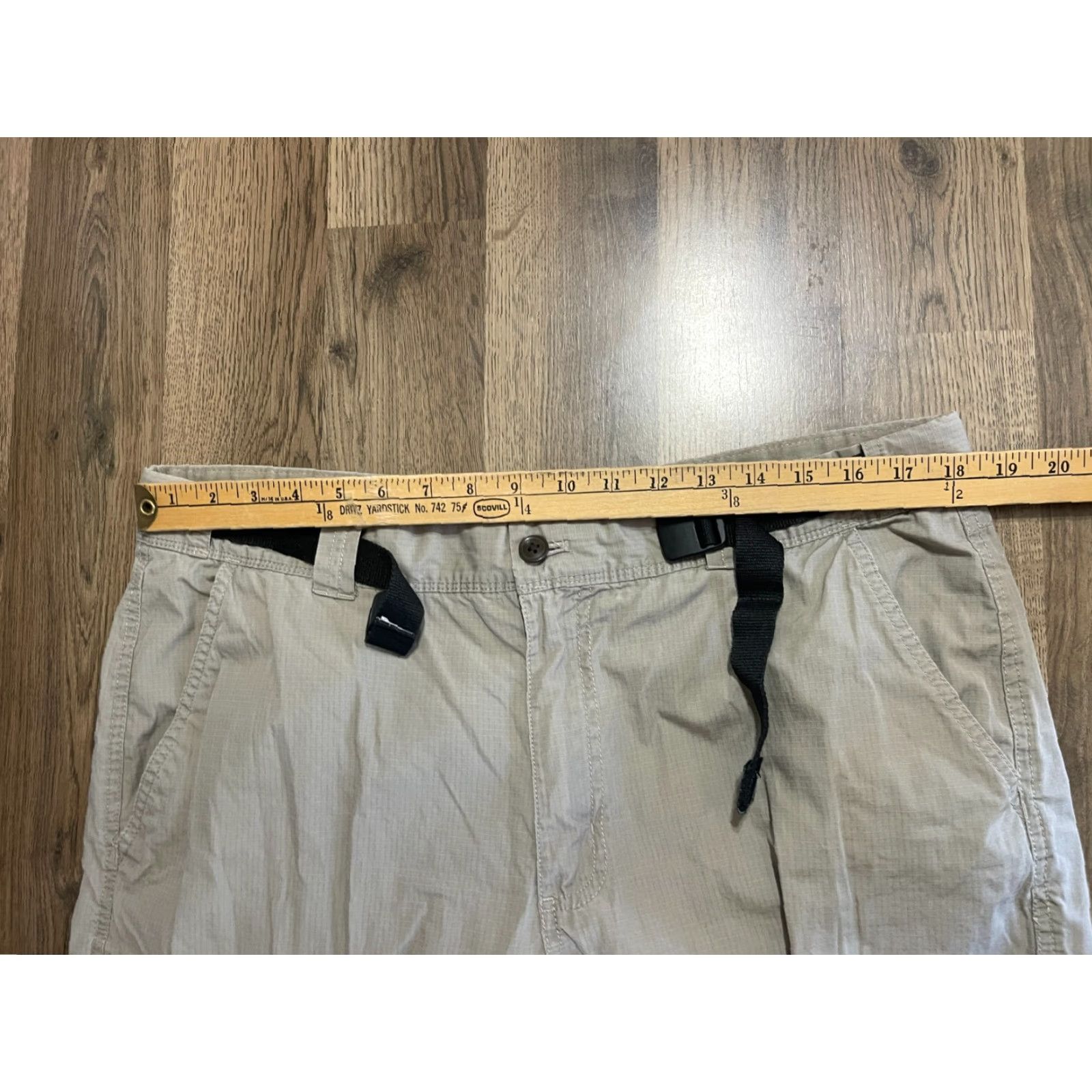 Chaps Chaps Pants Mens 38x30 Tan Built in Belt Straight Leg Pockets Chino Bassline Casual Pants Mens Size 38x30 Brown Flat Front Regular Inseam 30in Size US 38 / EU 54 - 7 Thumbnail