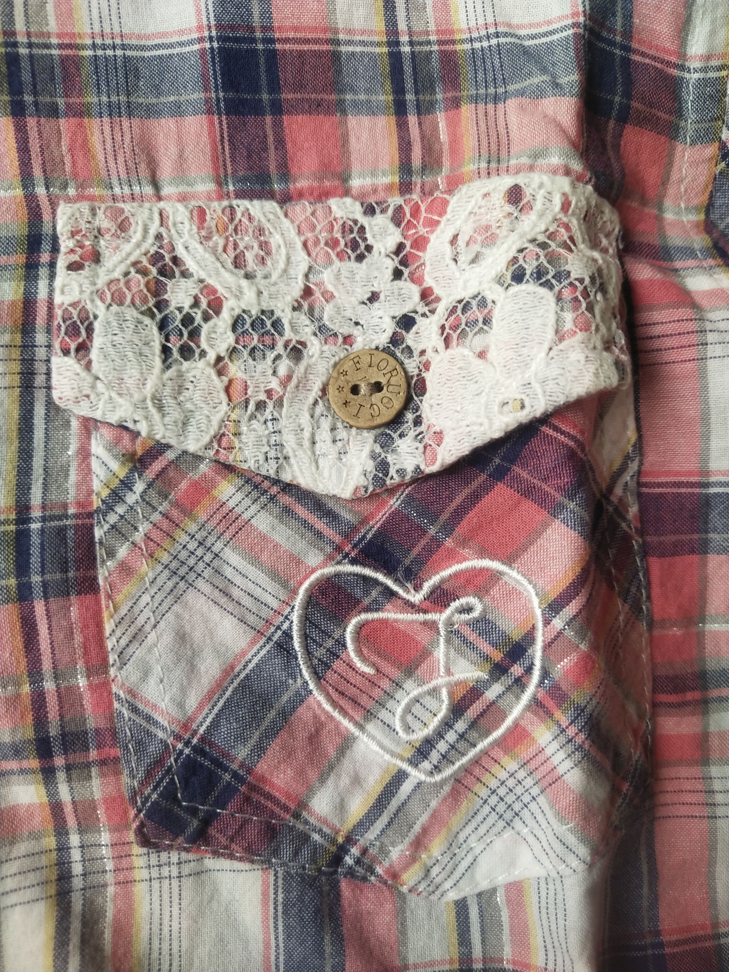 Fiorucci 2000s Fiorucci Plaid Lace Shirt Fairy Grunge Coquette Y2K Size S / US 4 / IT 40 - 4 Thumbnail